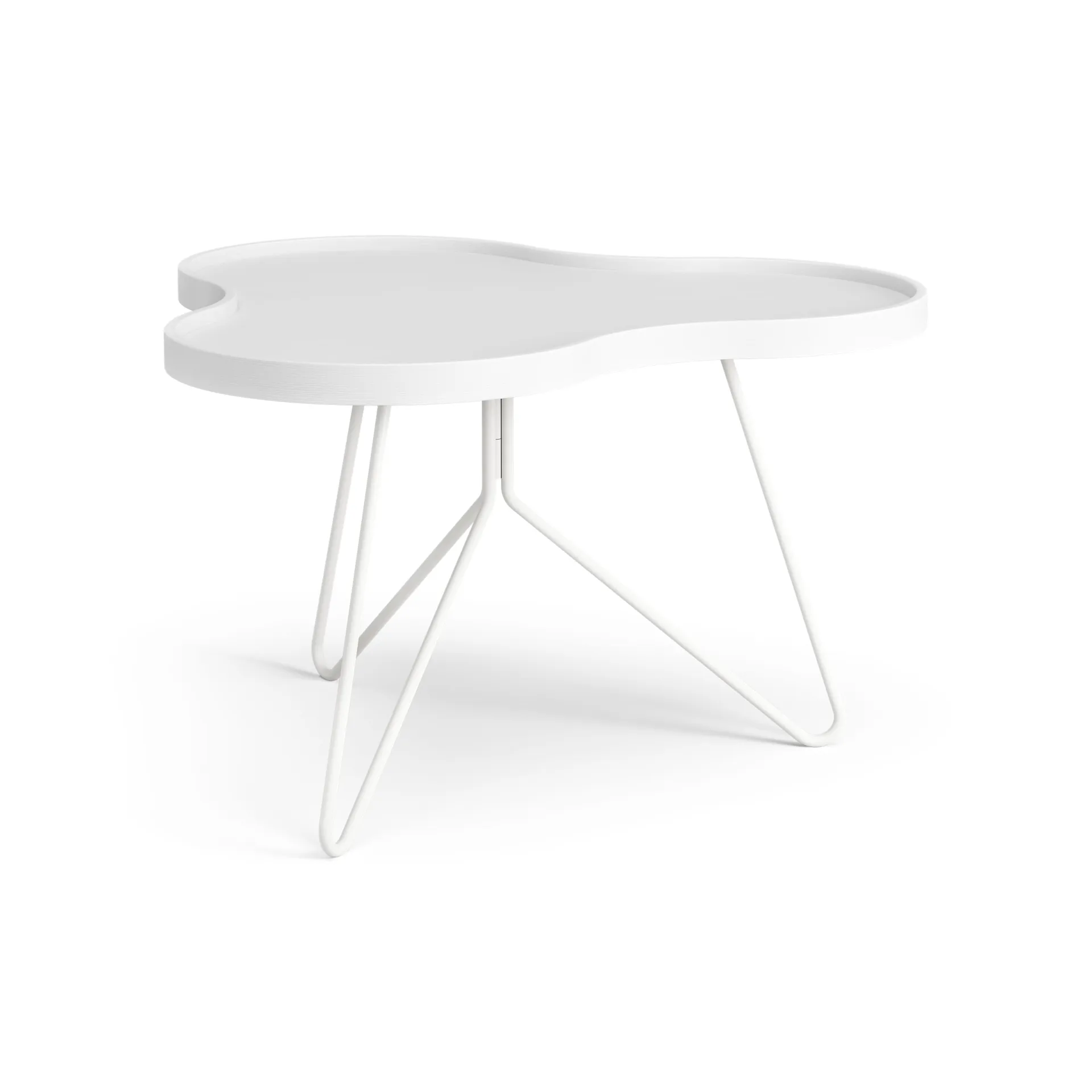 Mesa de centro Flower 62x66 cm, A39 cm Freixo com verniz branco Swedese