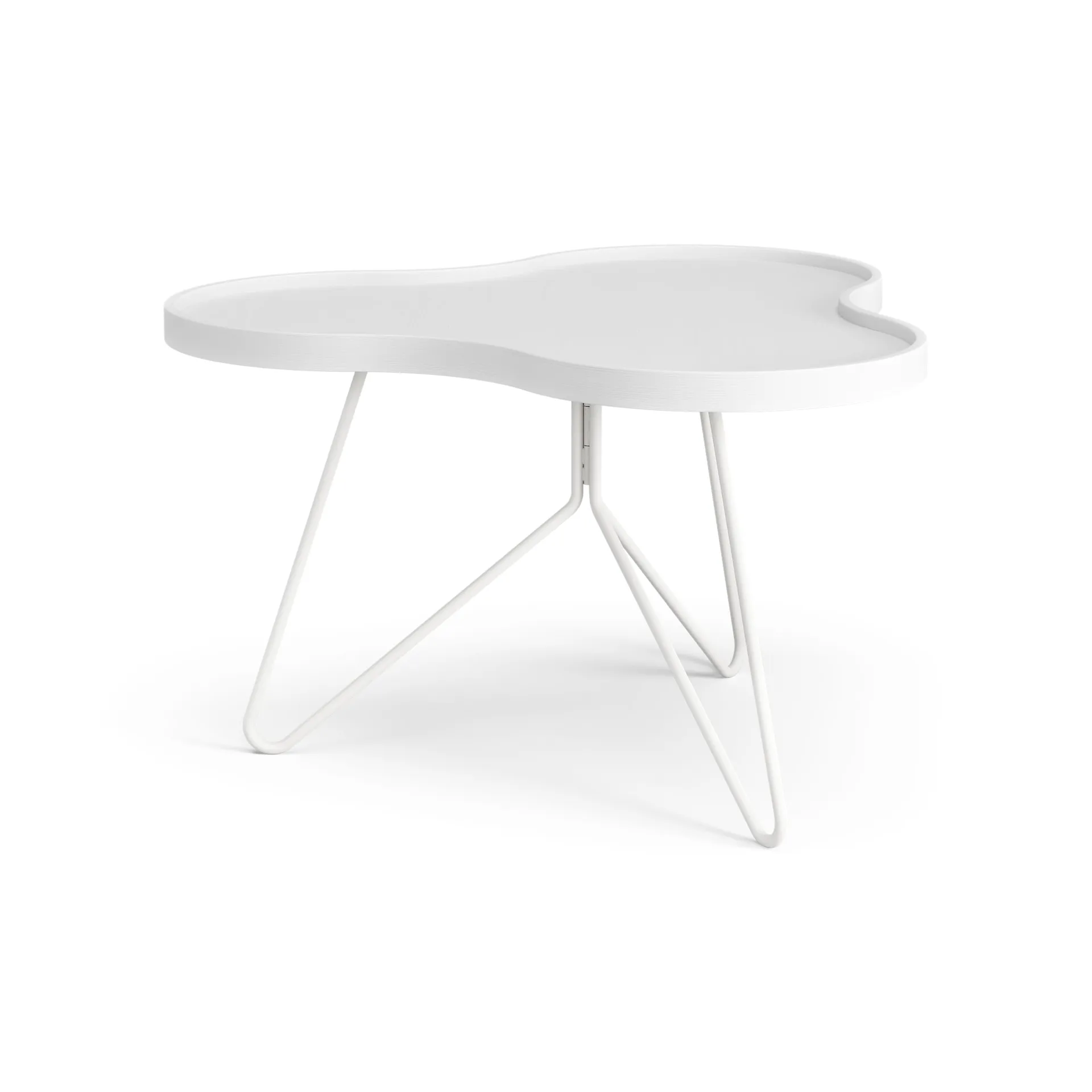 Mesa de centro Flower 62x66 cm, A39 cm Freixo com verniz branco Swedese