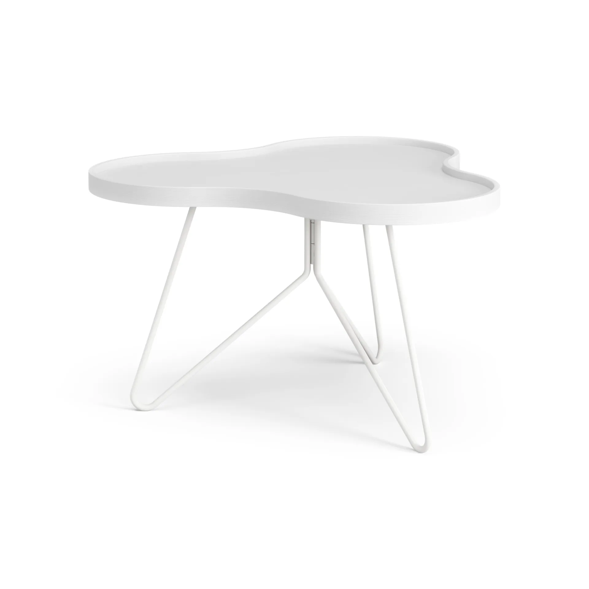 Mesa de centro Flower 62x66 cm, A39 cm Freixo com verniz branco Swedese