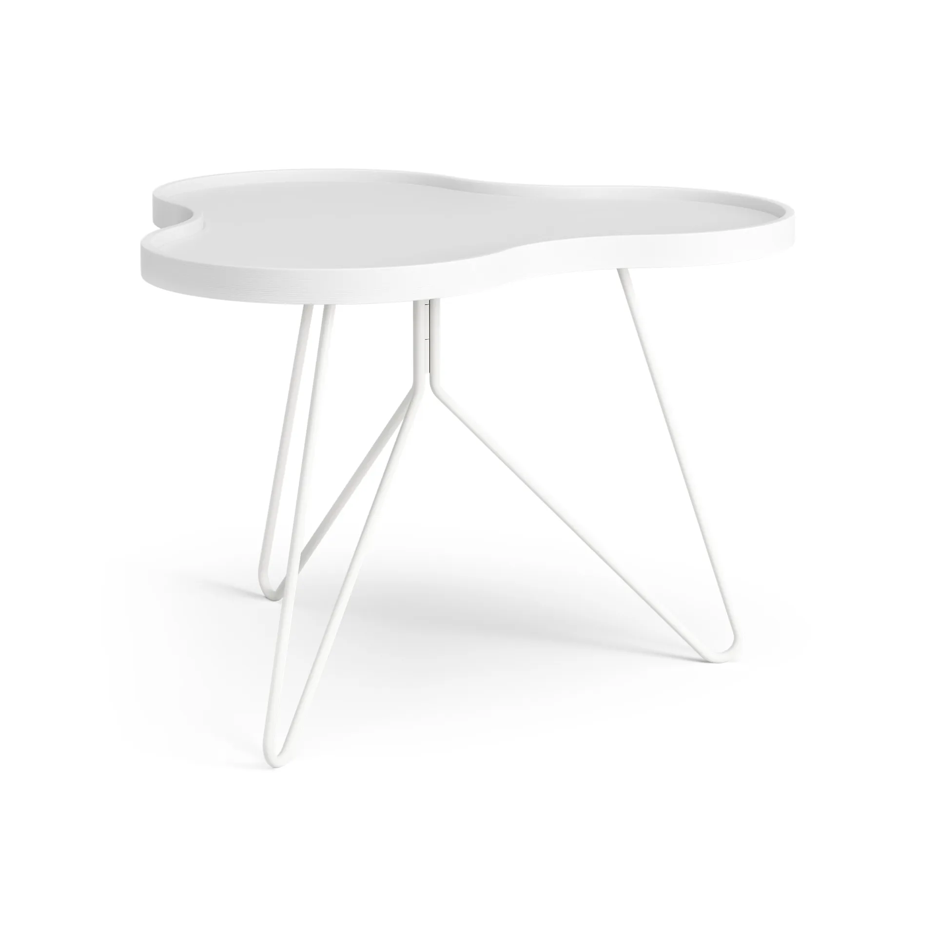 Mesa de centro Flower 62x66 cm, A45 cm Freixo com verniz branco Swedese