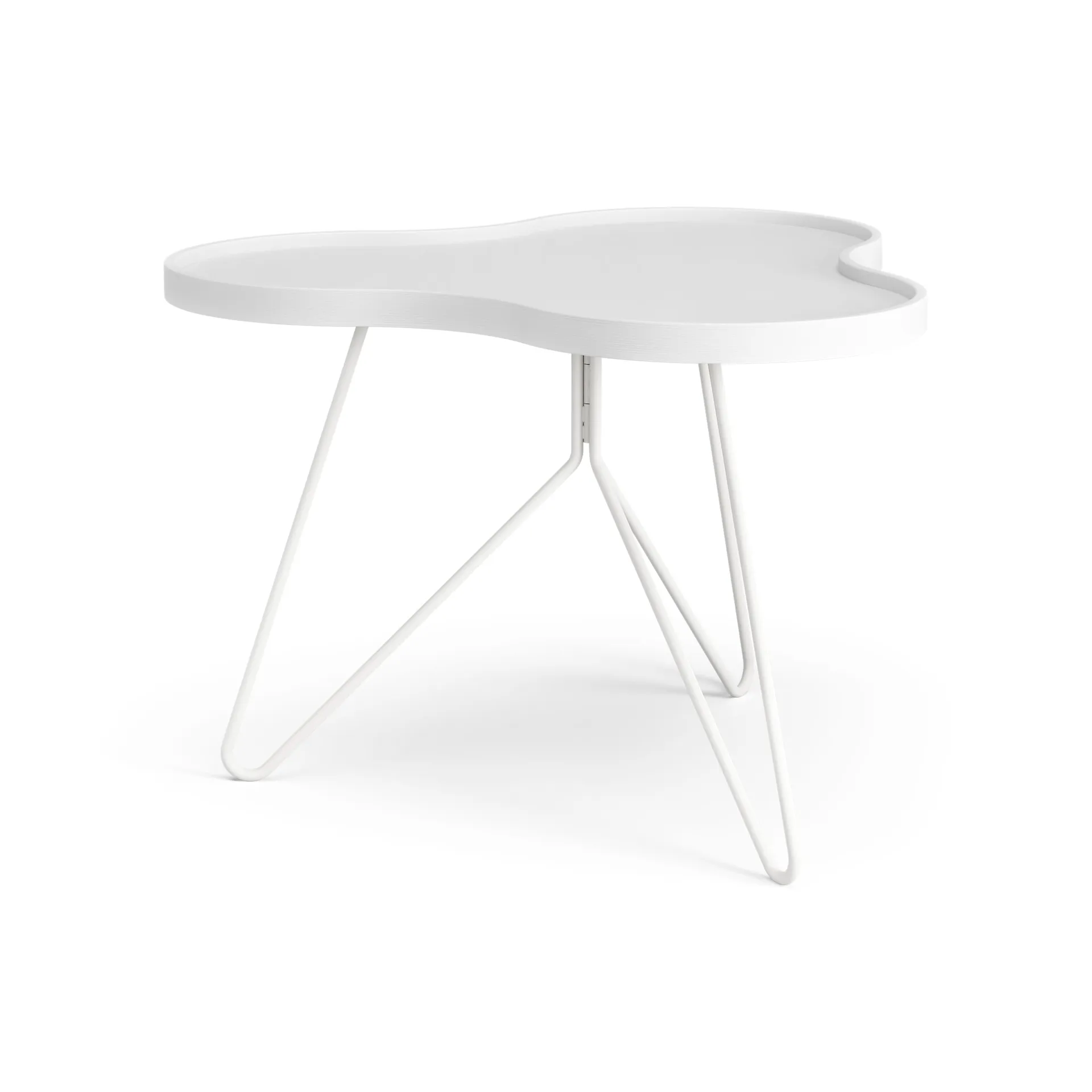 Mesa de centro Flower 62x66 cm, A45 cm Freixo com verniz branco Swedese