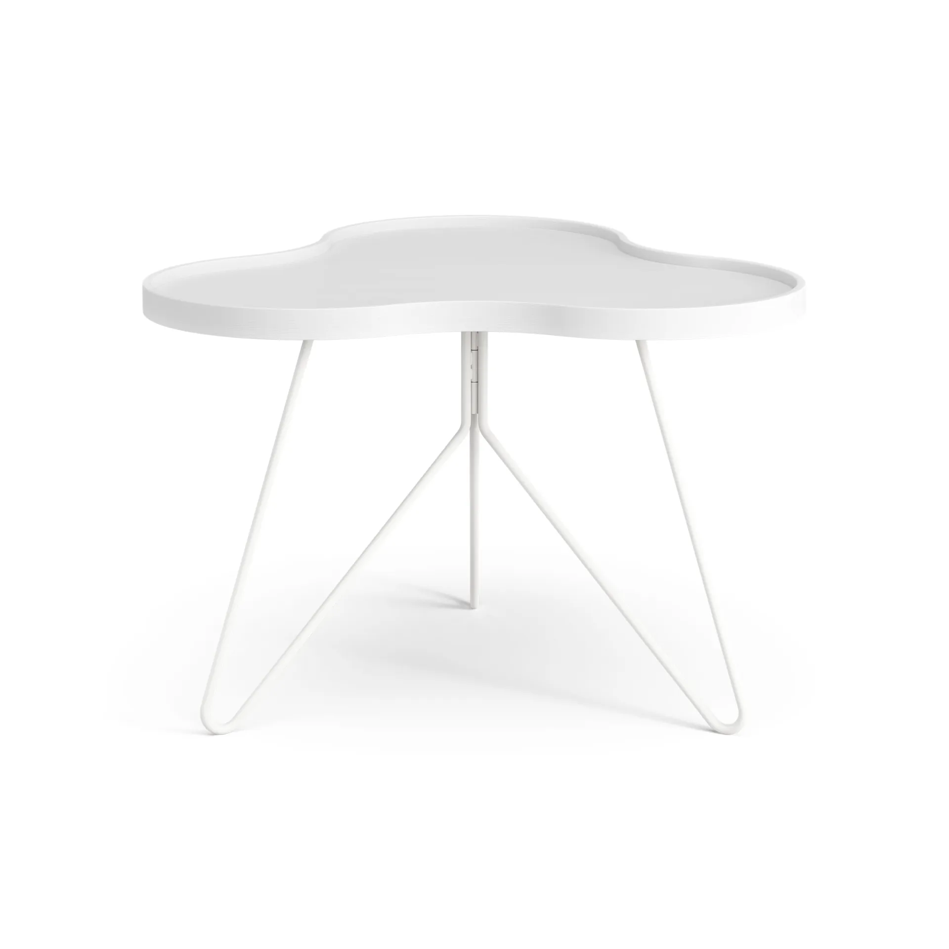 Mesa de centro Flower 62x66 cm, A45 cm Freixo com verniz branco Swedese