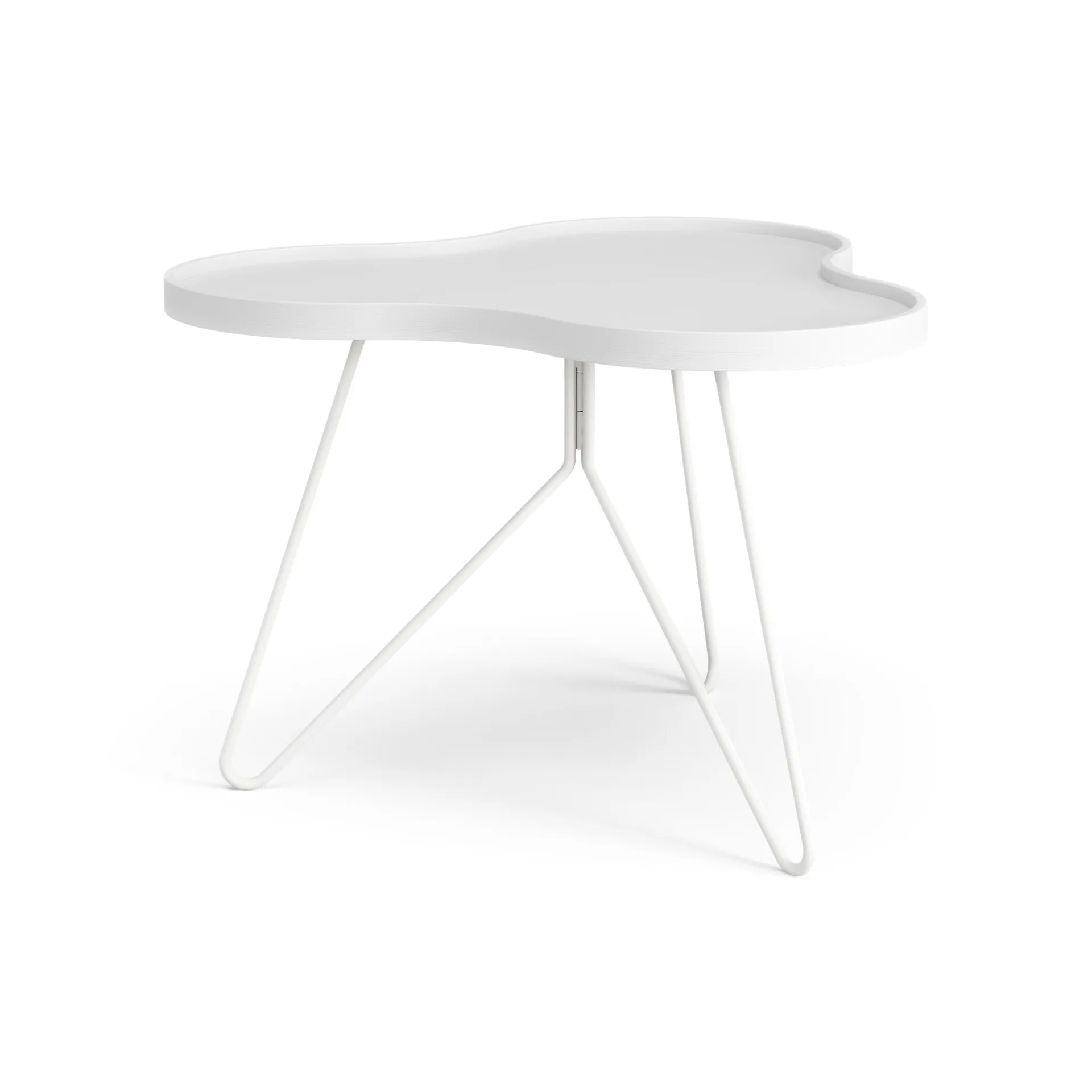 Mesa de centro Flower 62x66 cm, A45 cm Freixo com verniz branco Swedese