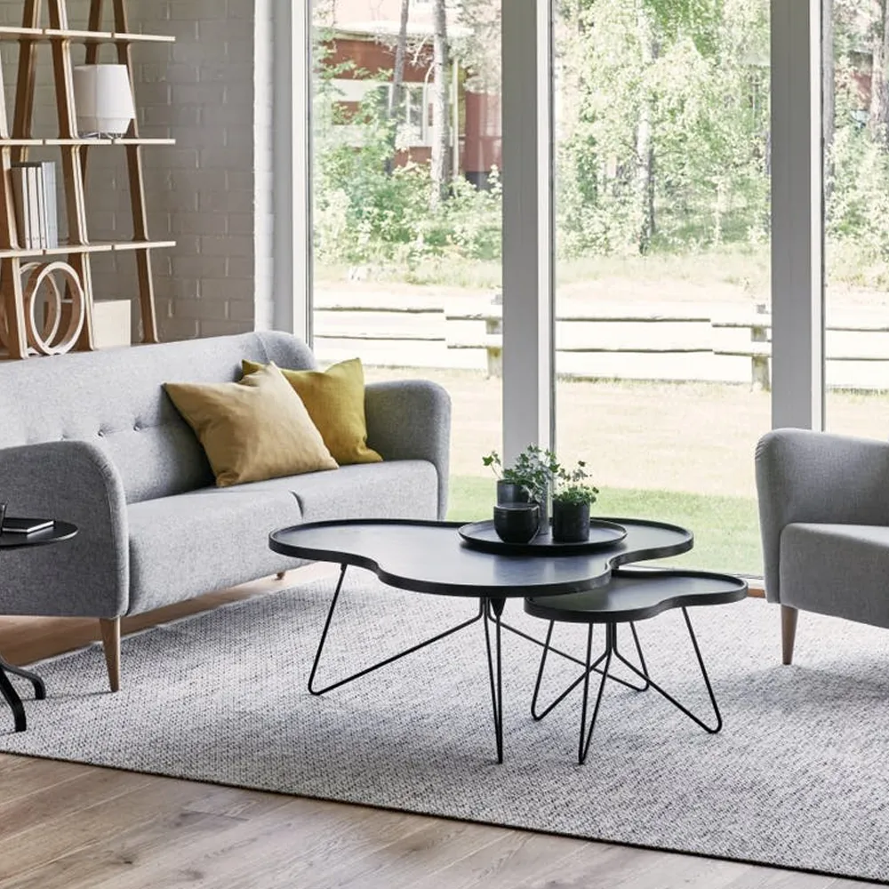 Mesa de centro Flower 62x66 cm, A45cm-carvalho-natural-cromo Swedese