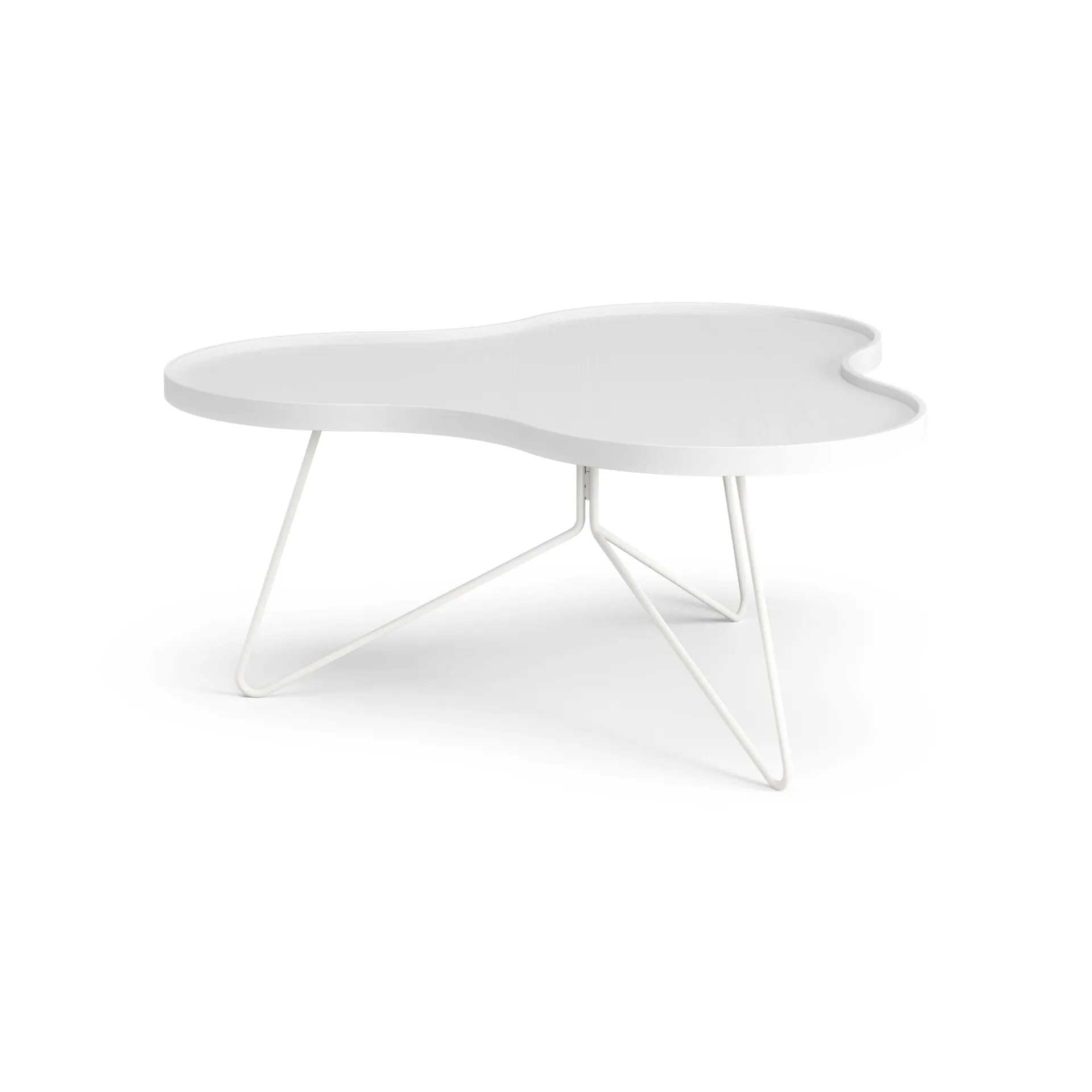 Mesa de centro Flower 84x90 cm, A39 cm Freixo com verniz branco Swedese