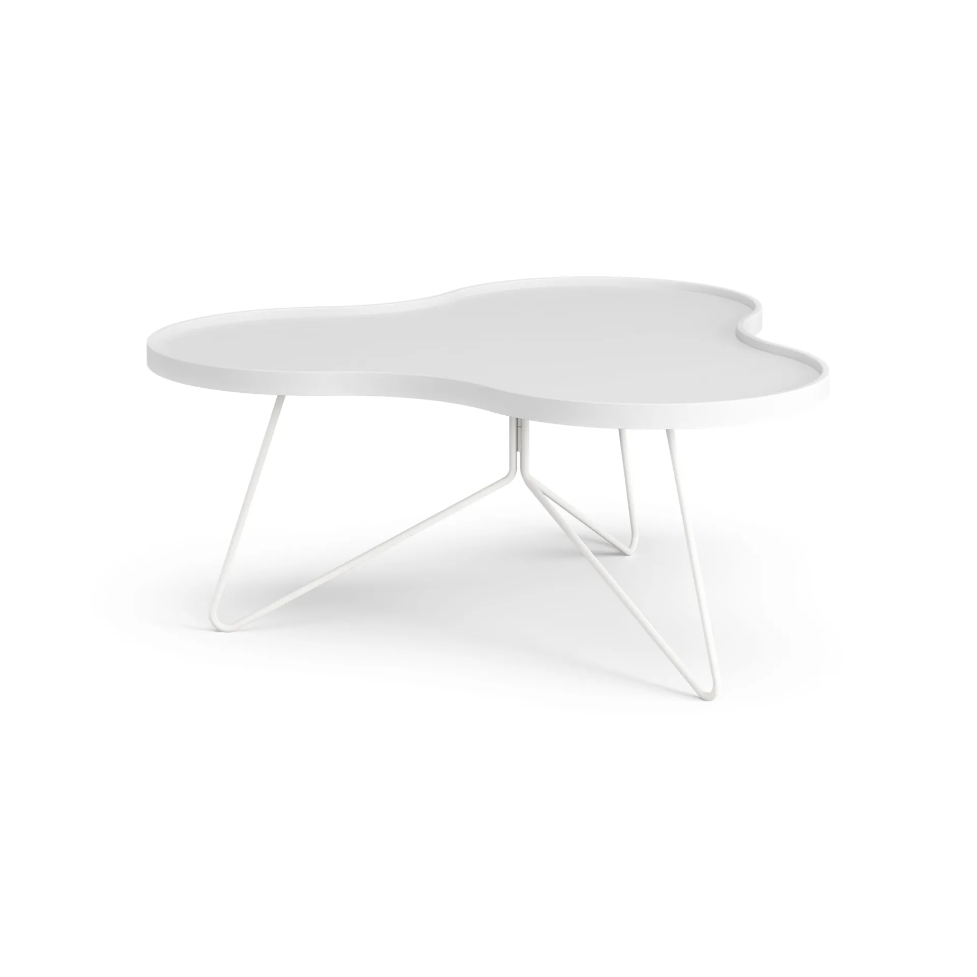 Mesa de centro Flower 84x90 cm, A39 cm Freixo com verniz branco Swedese