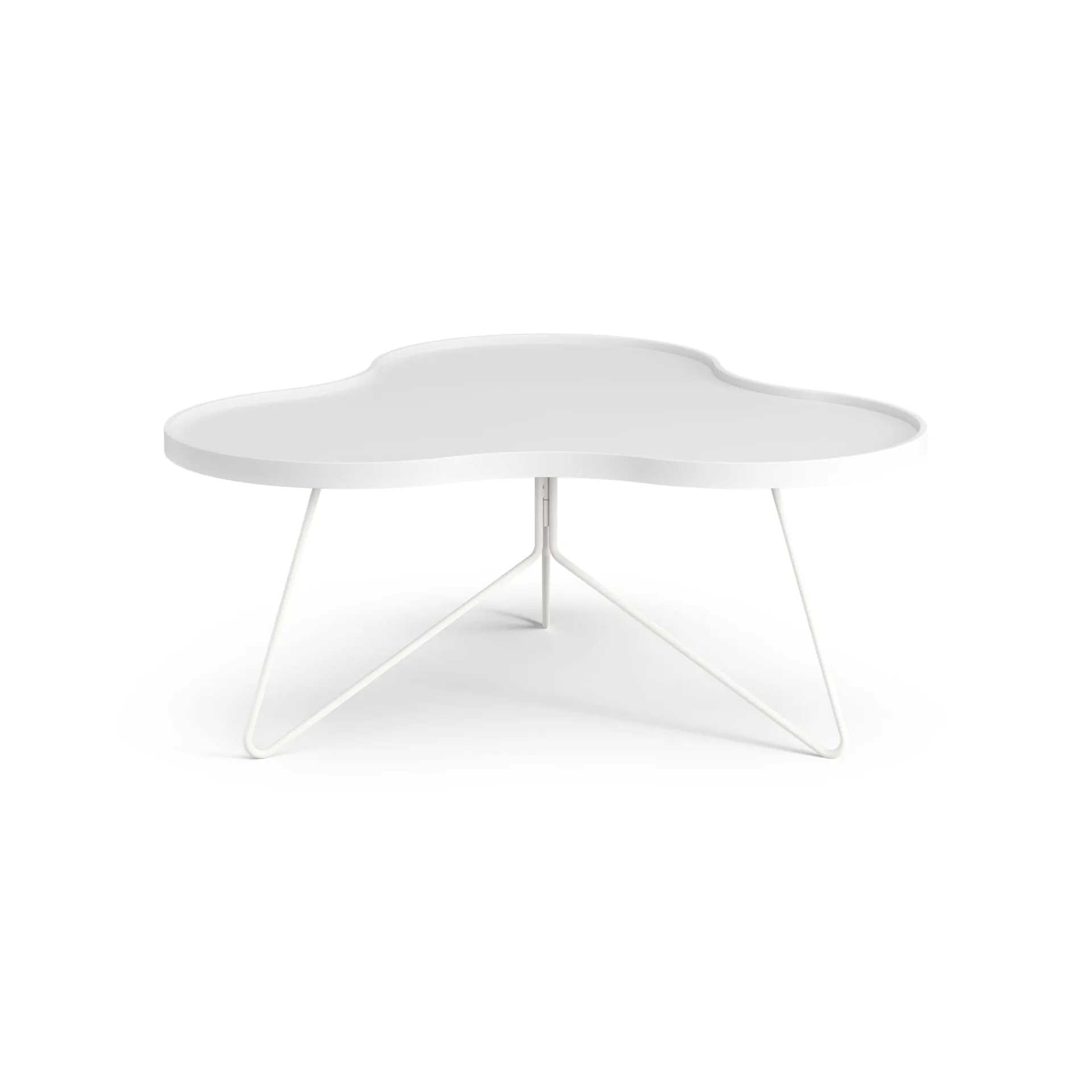 Mesa de centro Flower 84x90 cm, A39 cm Freixo com verniz branco Swedese