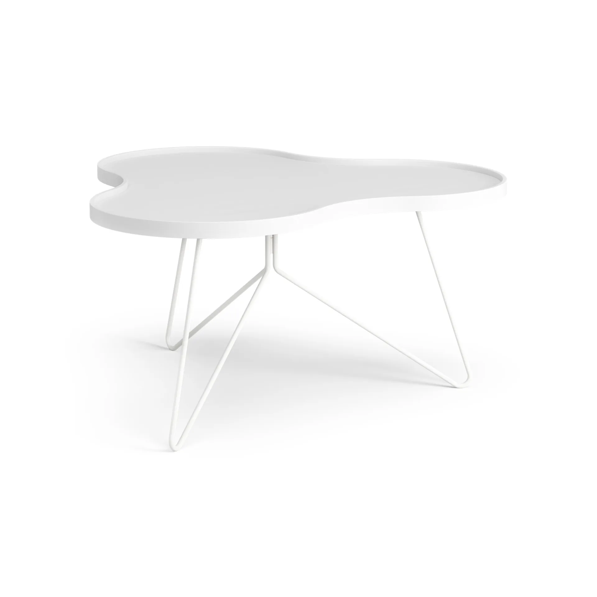 Mesa de centro Flower 84x90 cm, A45 cm Freixo com verniz branco Swedese