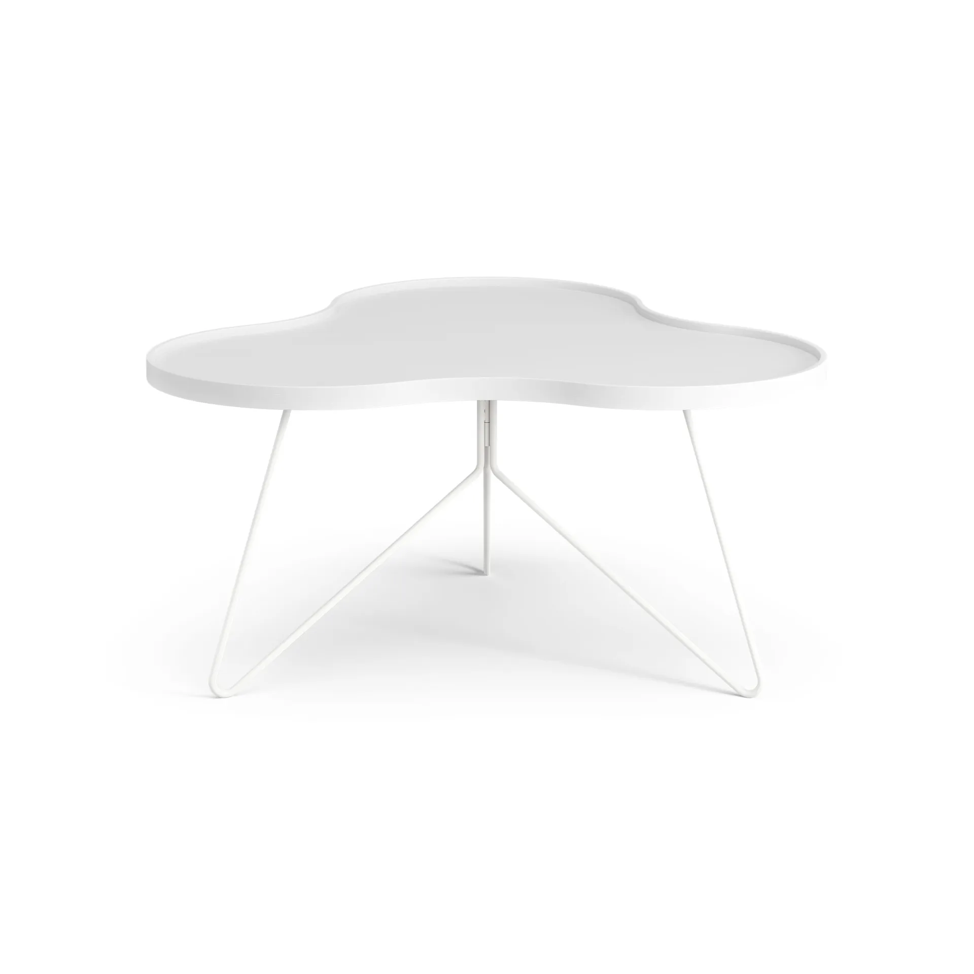 Mesa de centro Flower 84x90 cm, A45 cm Freixo com verniz branco Swedese