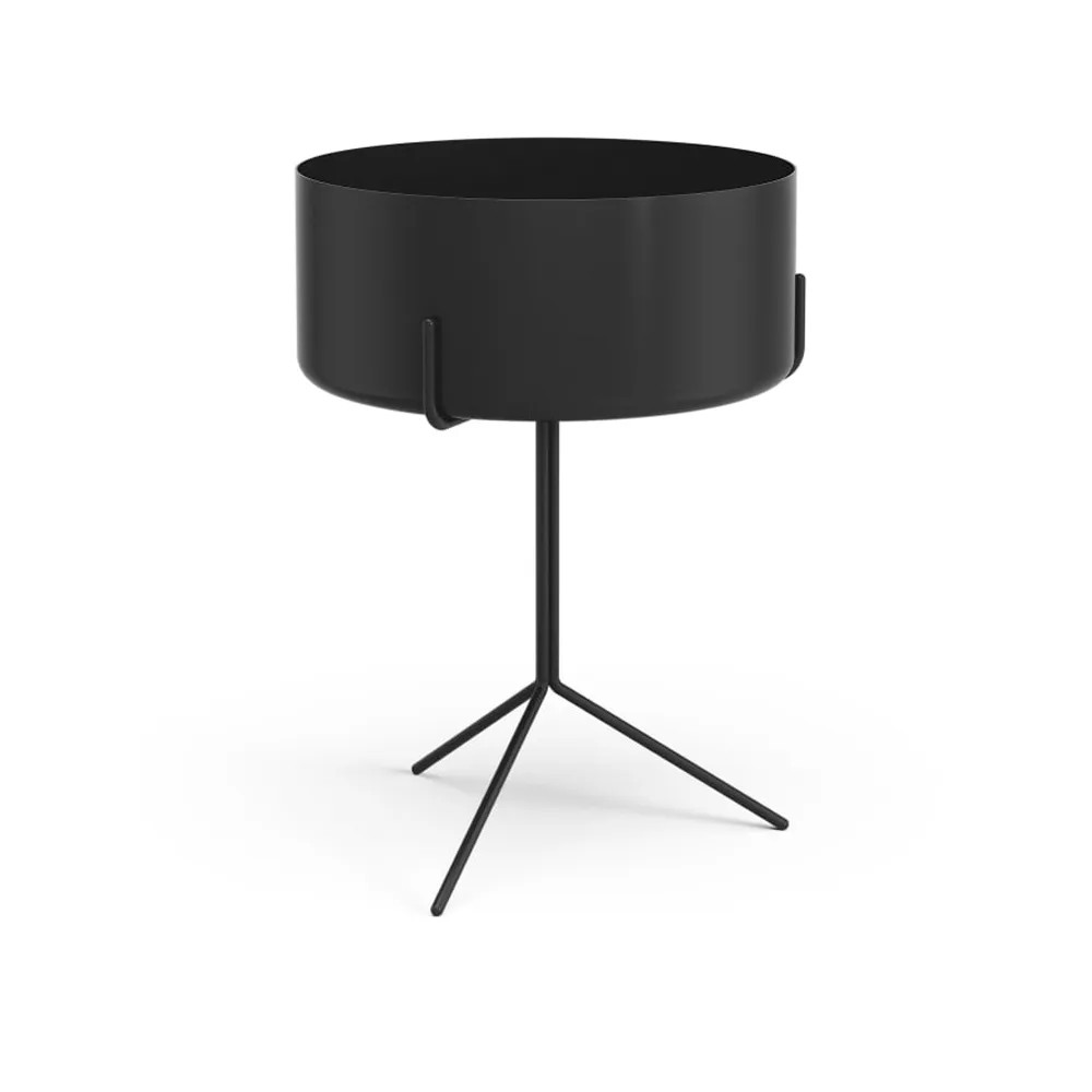 Mesa Drum , preto, floreira Swedese
