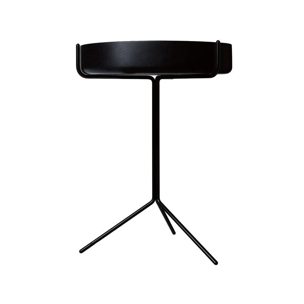 Mesa Drum , Preto manchado-A.56cm-estrutura preta Swedese
