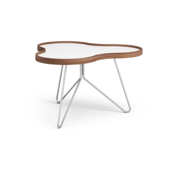 Mesa Flower 62x66 cm - A39cm-branco-nogueira-cromo - Swedese