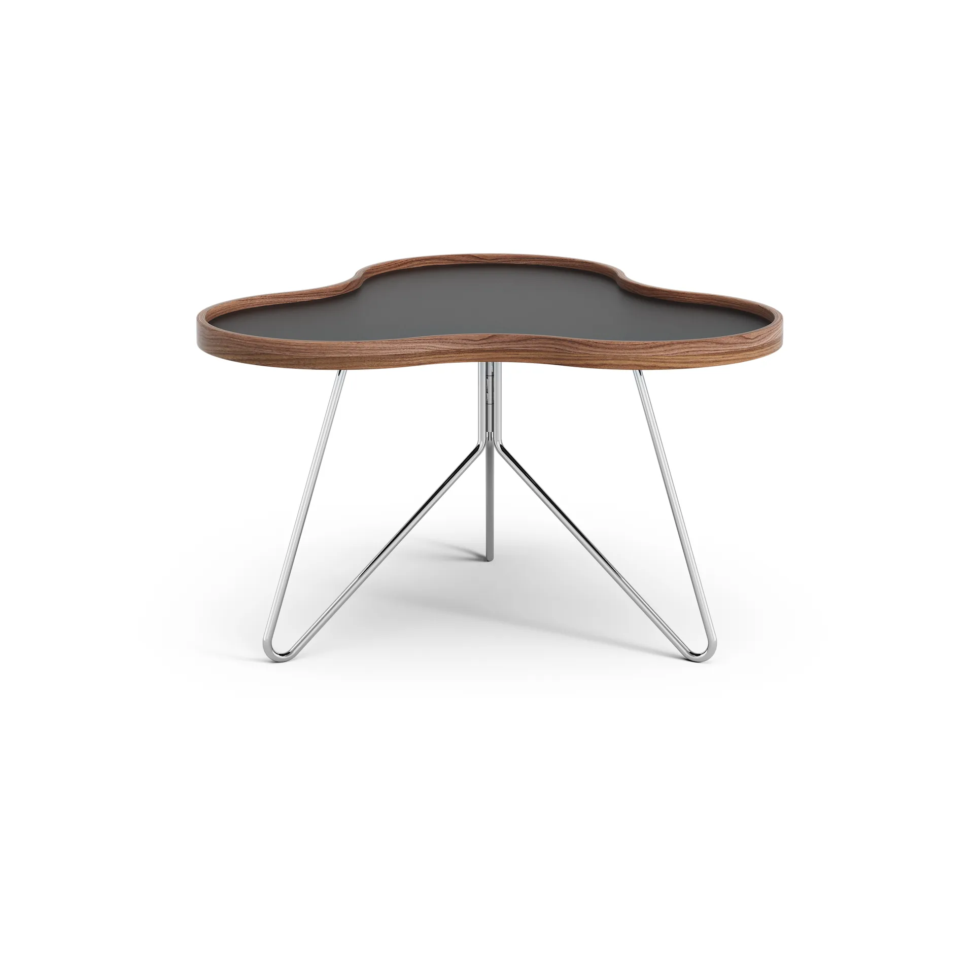 Mesa Flower 62x66 cm, A39cm-preta-nogueira-cromo Swedese