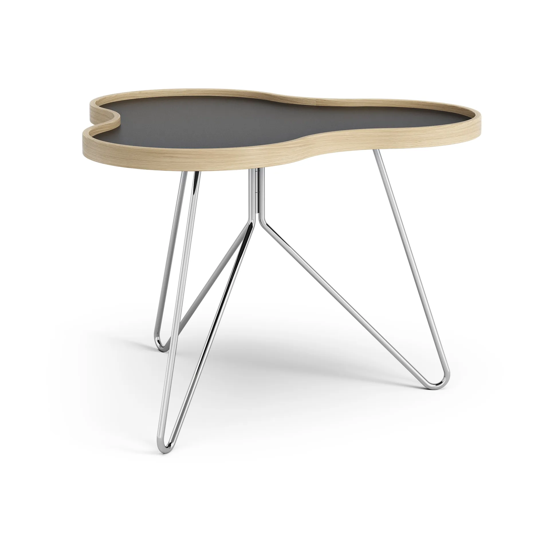 Mesa Flower 62x66 cm, A45 cm, Preto-carvalho-cromo Swedese