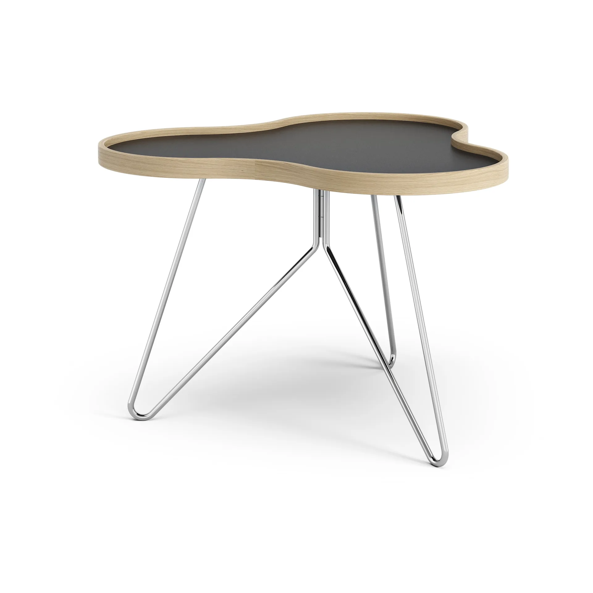 Mesa Flower 62x66 cm, A45 cm, Preto-carvalho-cromo Swedese