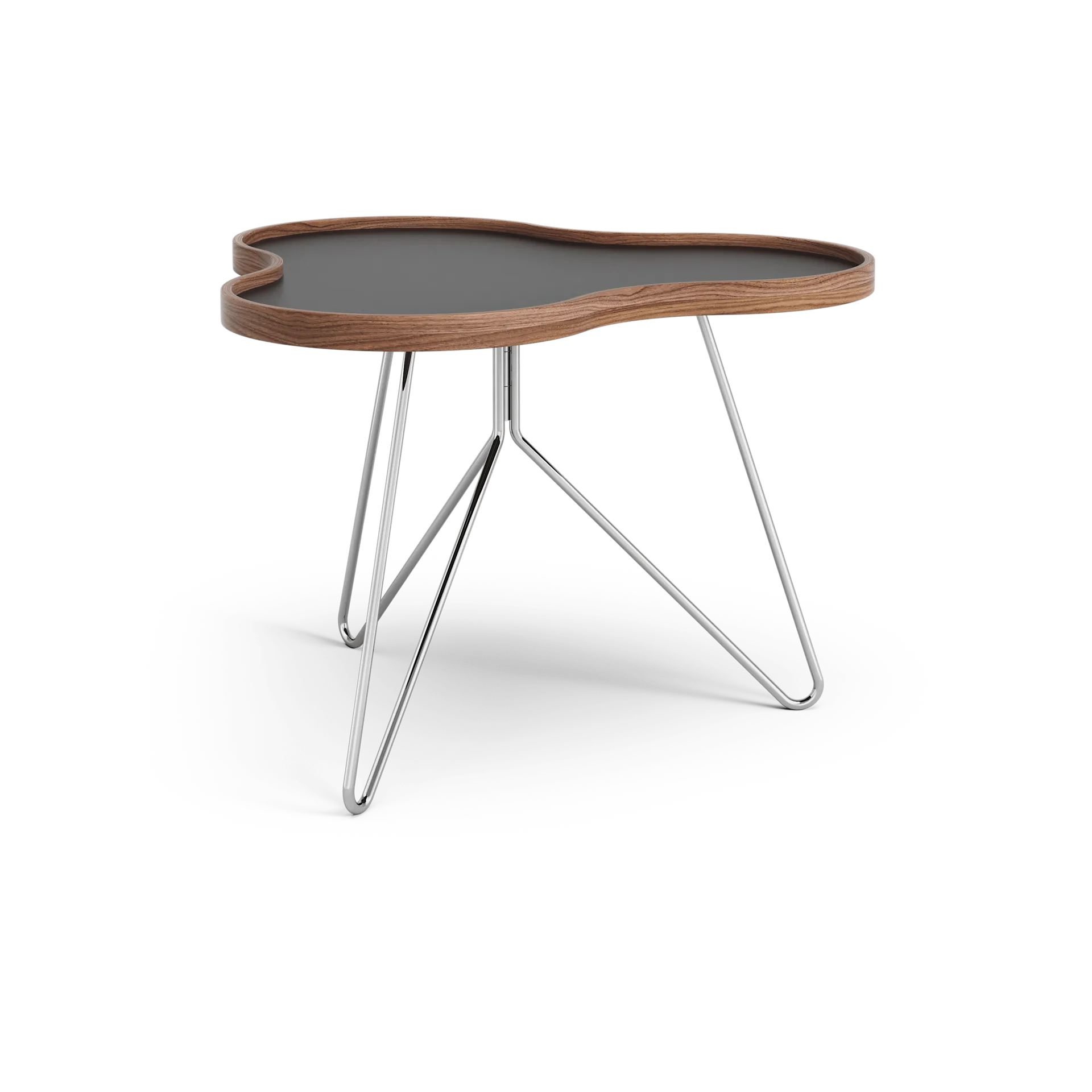 Mesa Flower 62x66 cm, A45cm-preta-nogueira-cromo Swedese