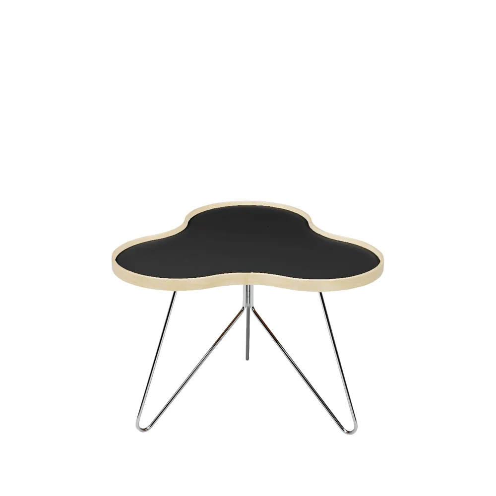 Mesa Flower 62x66 cm, A45cm-preto-madeira-cromo Swedese