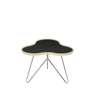 Mesa Flower 62x66 cm - A45cm-preto-madeira-cromo - Swedese