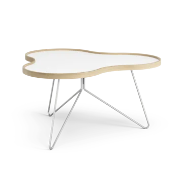 Mesa Flower 84x90 cm - 45 cm-branco-carvalho-cromo - Swedese