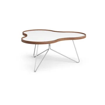 Mesa Flower 84x90 cm - A39cm-branco-nogueira-cromo - Swedese