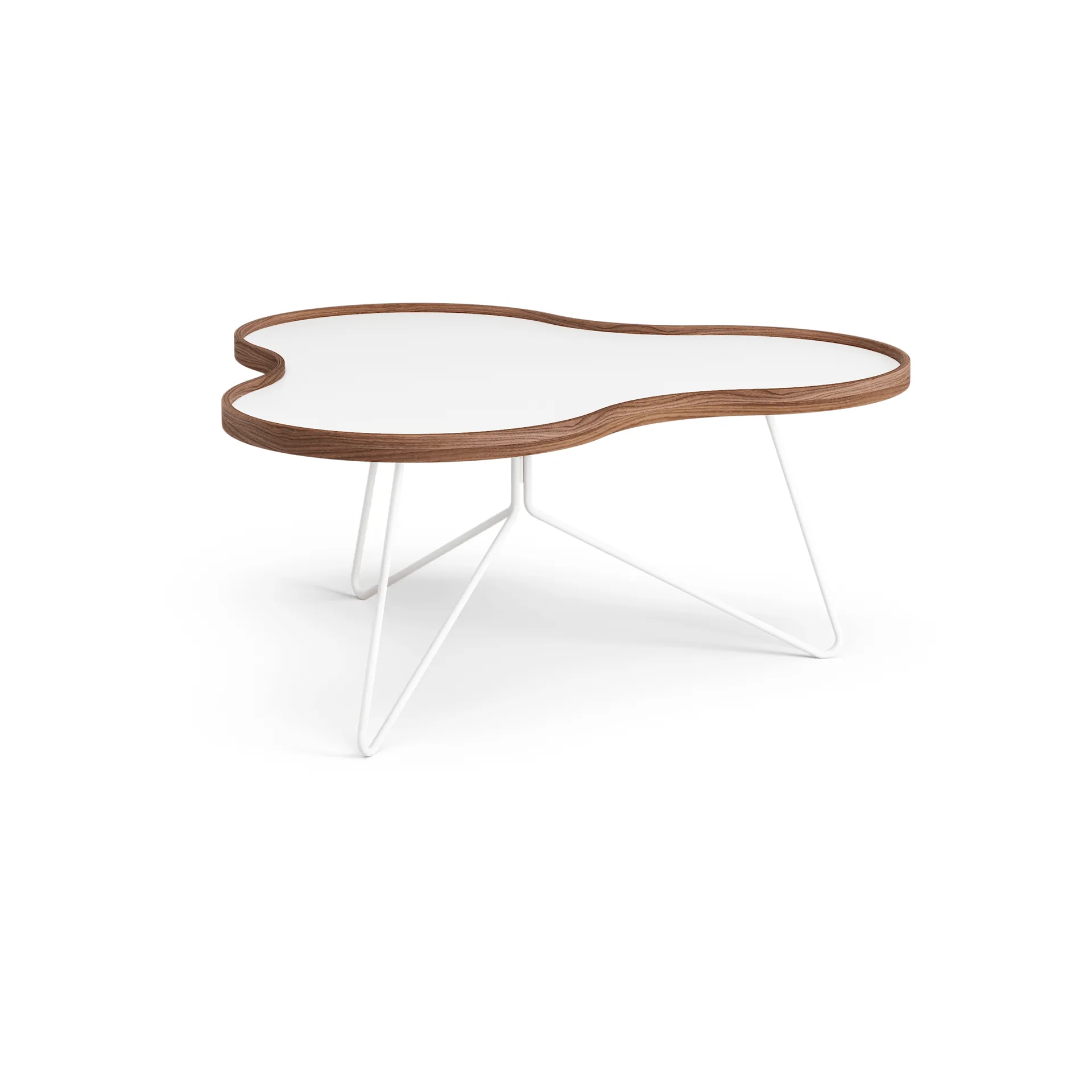 Mesa Flower 84x90 cm, A39cm-branco-nogueira-estrutura branca Swedese