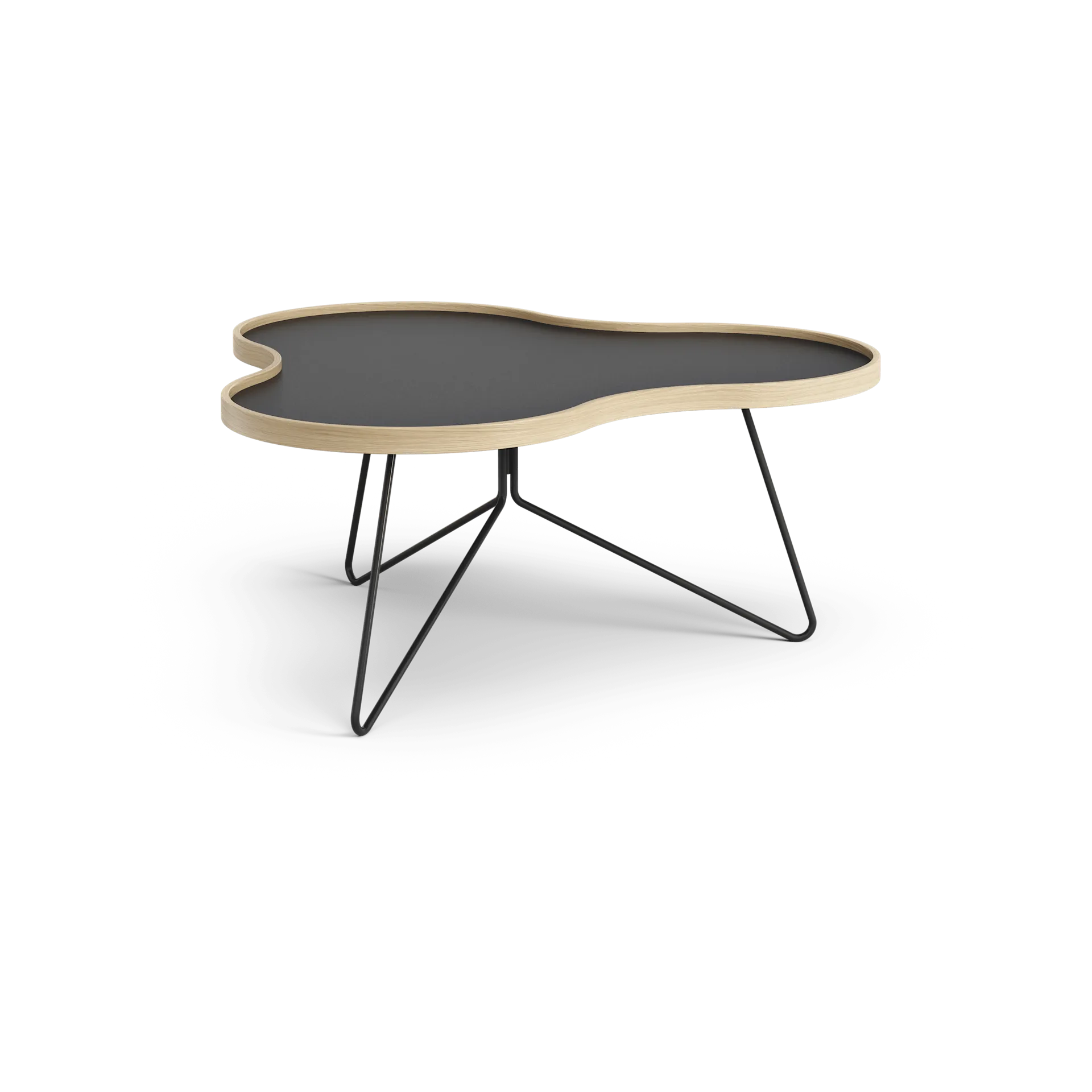 Mesa Flower 84x90 cm, A39cm-preto-carvalho-estrutura preta Swedese