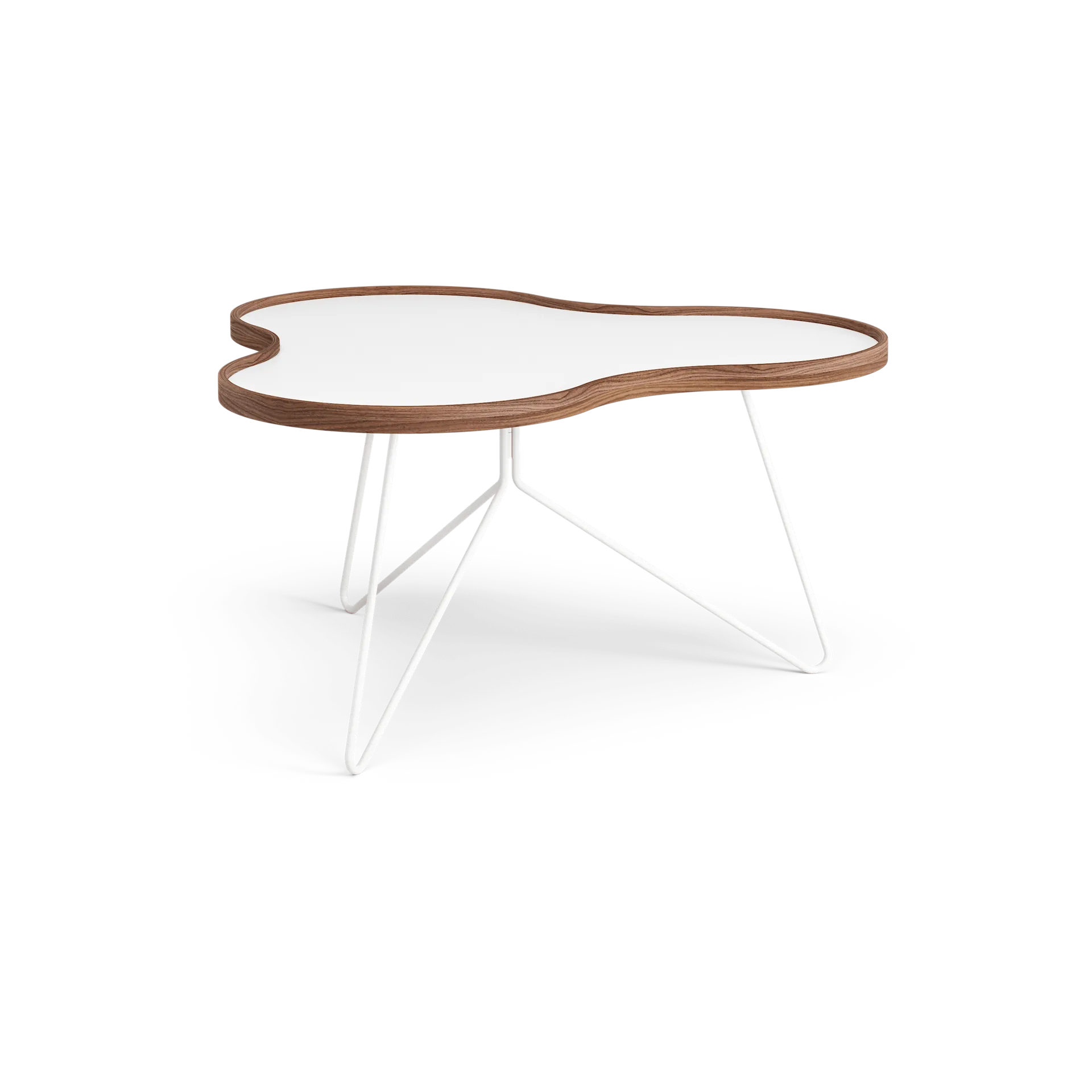 Mesa Flower 84x90 cm, A45cm-branco-nogueira-estrutura branca  Swedese