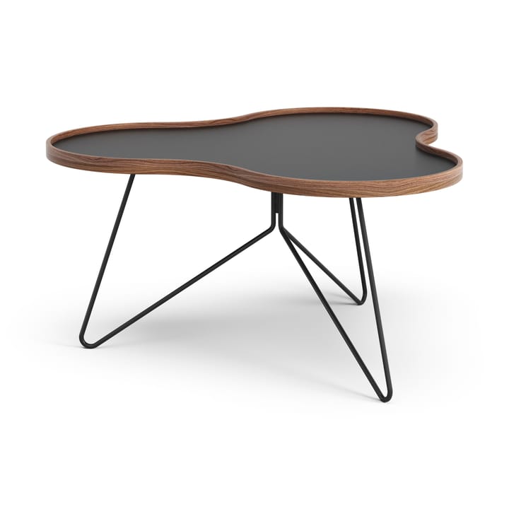 Mesa Flower 84x90 cm, H45-preto-noz edge-borda preta Swedese