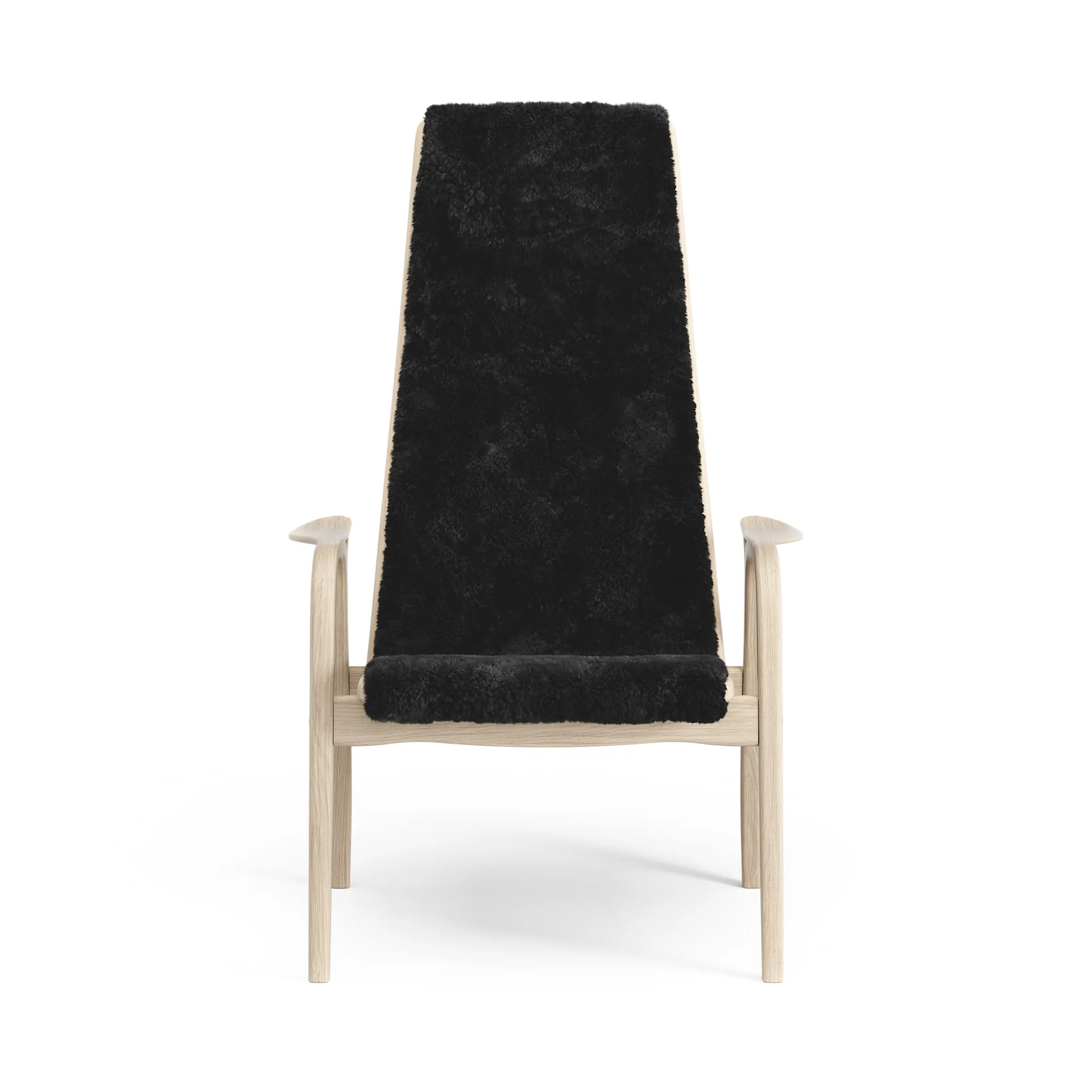 Poltrona carvalho de pigmento branco/pele de ovelha Lamino, Black (preto) Swedese