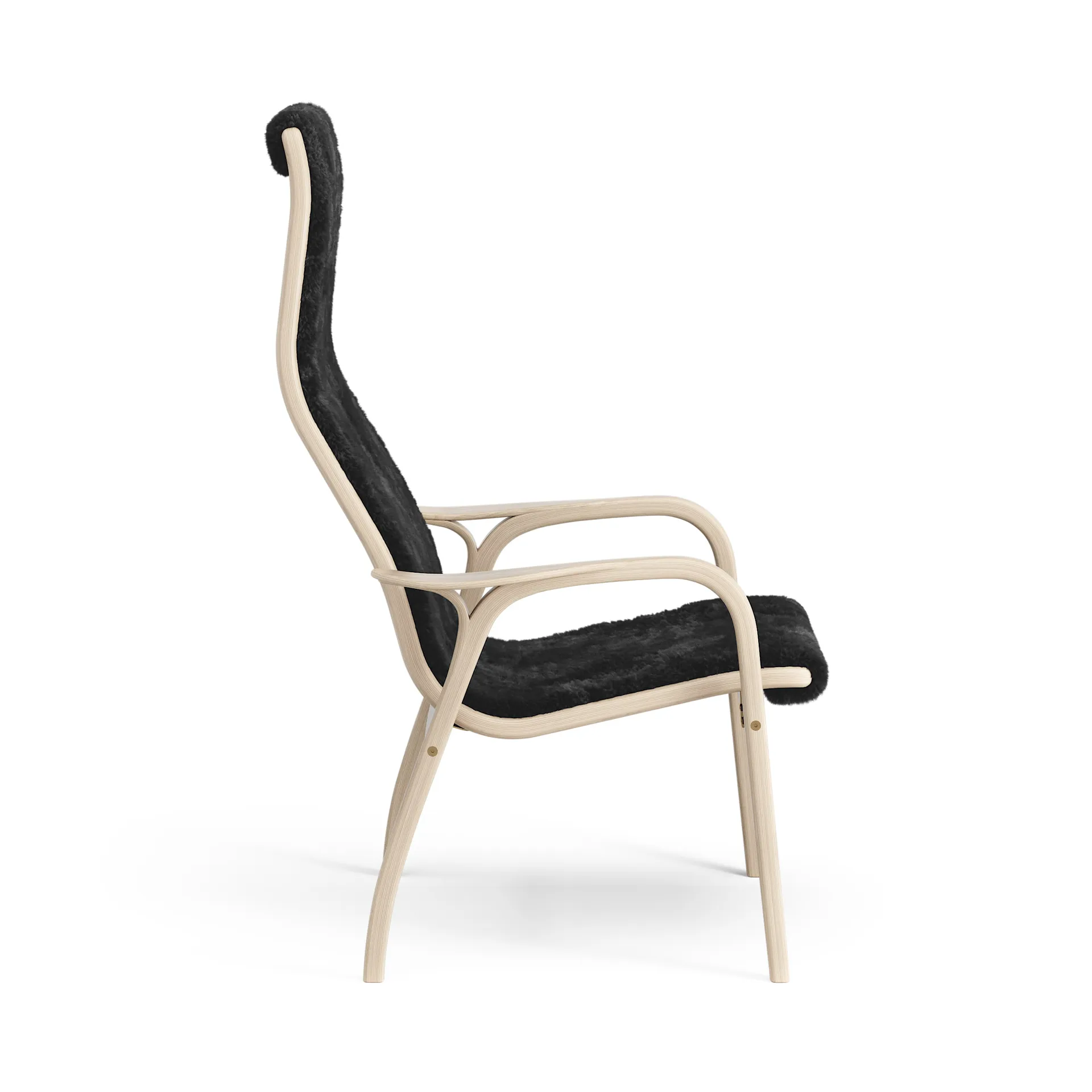 Poltrona carvalho de pigmento branco/pele de ovelha Lamino, Black (preto) Swedese