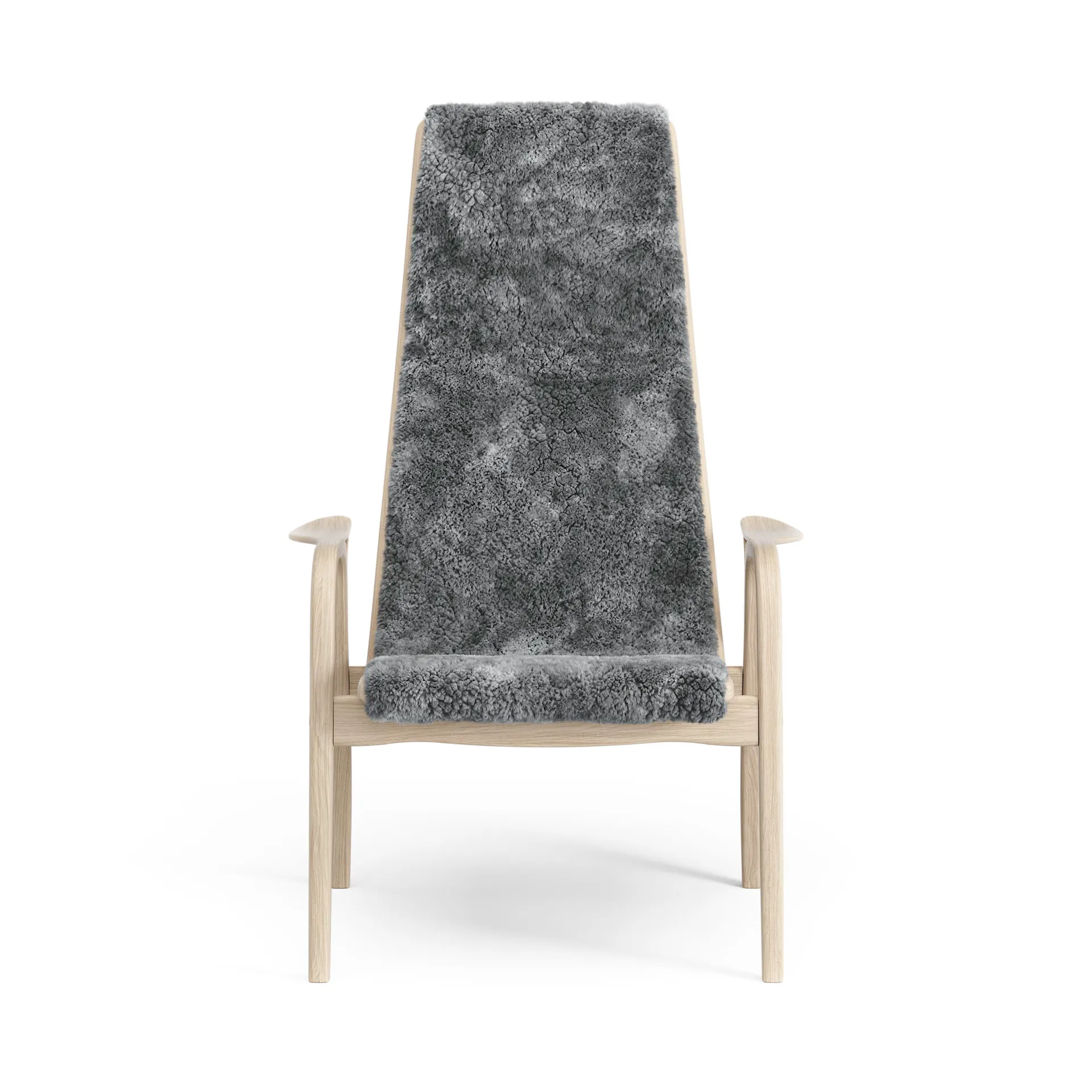 Poltrona carvalho de pigmento branco/pele de ovelha Lamino, Scandinavian Grey (cinza) Swedese