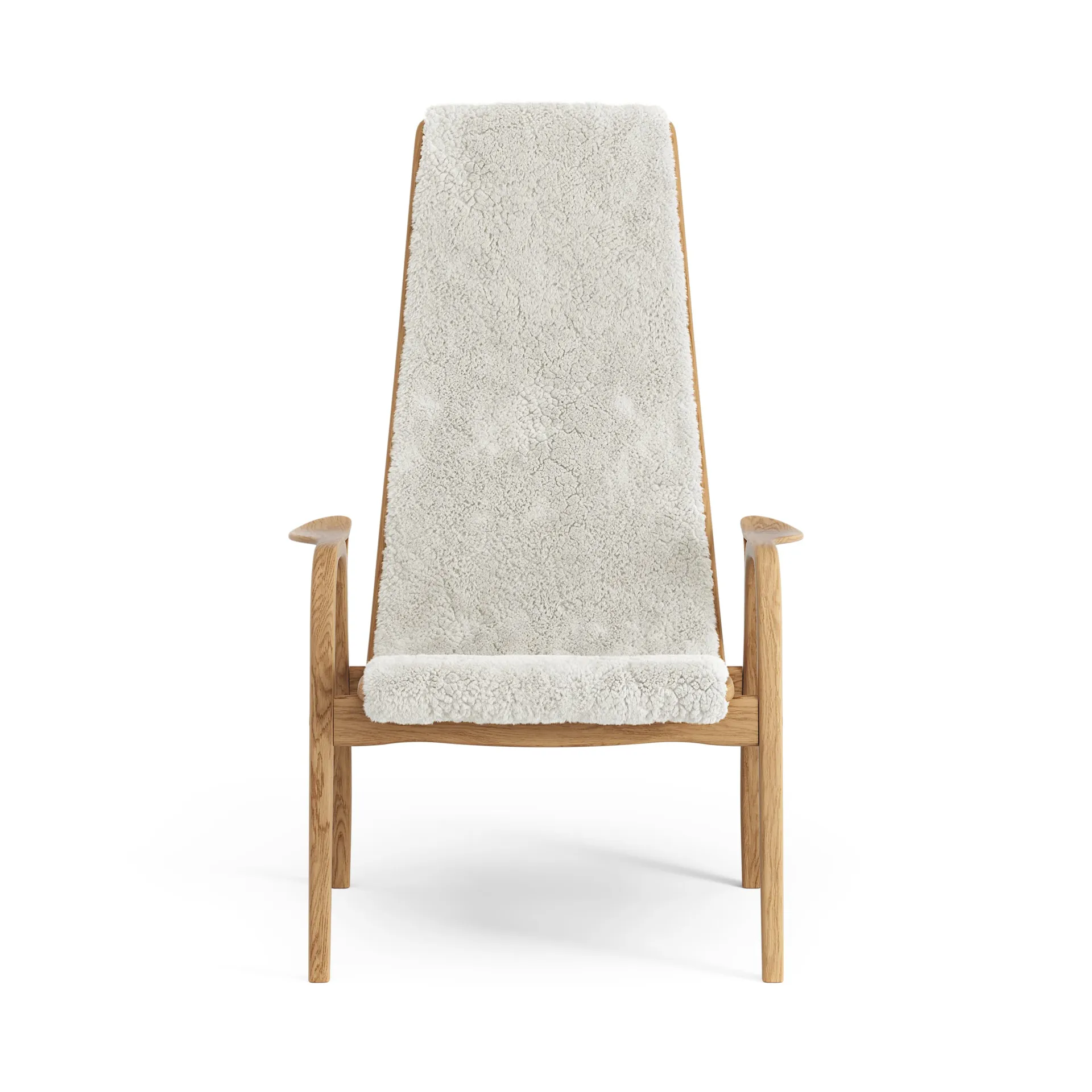 Poltrona de carvalho envernizado/pele de ovelha Lamino, Off white (branco) Swedese
