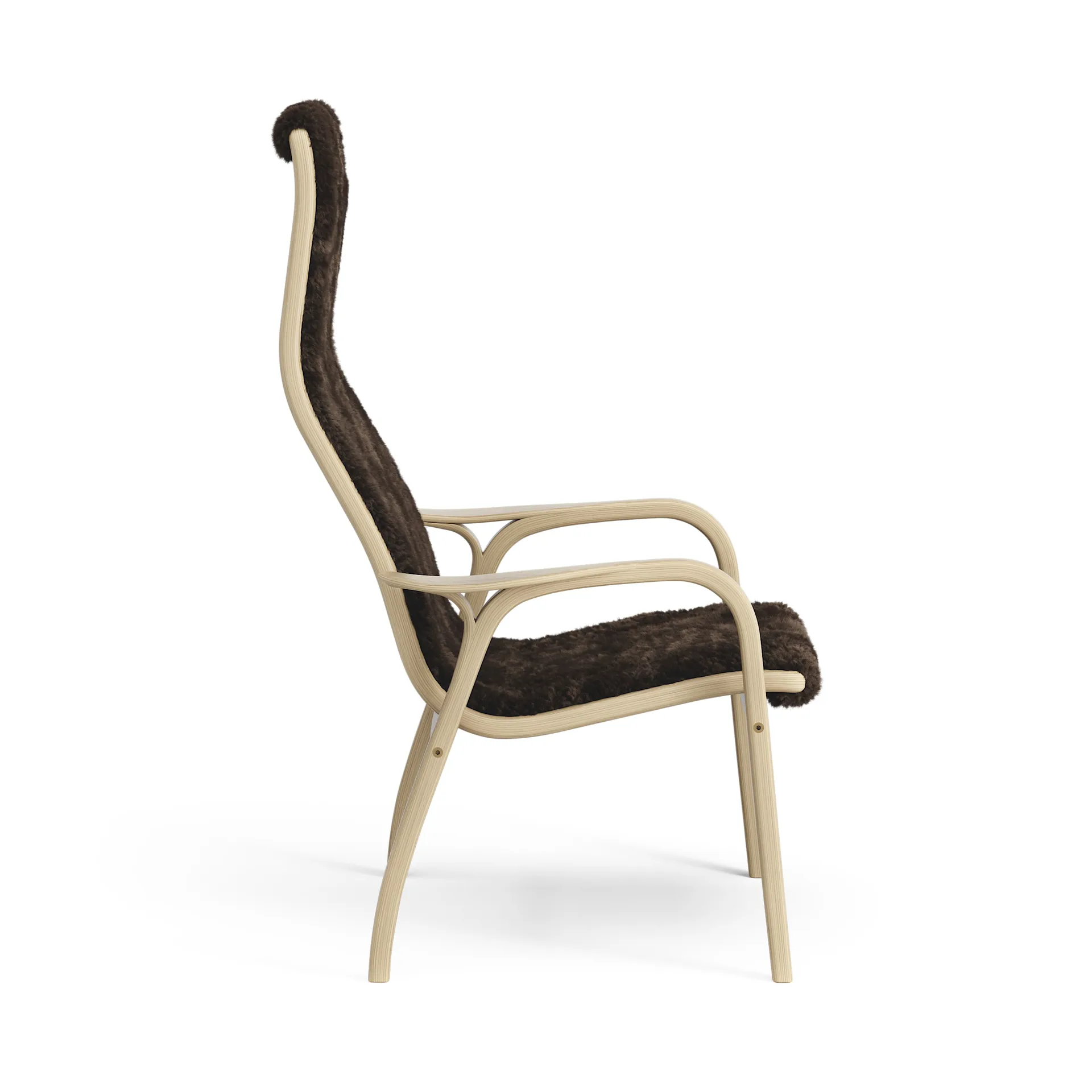 Poltrona de criança carvalho envernizado/pele de ovelha Lamini, Espresso (castanho) Swedese