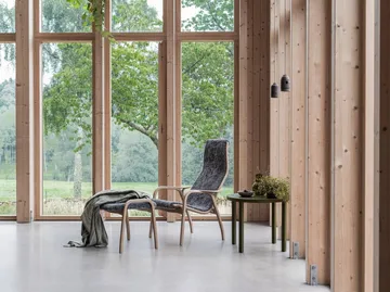Poltrona em faia envernizada/pele de ovelha Lamino - Scandinavian Grey (cinza) - Swedese