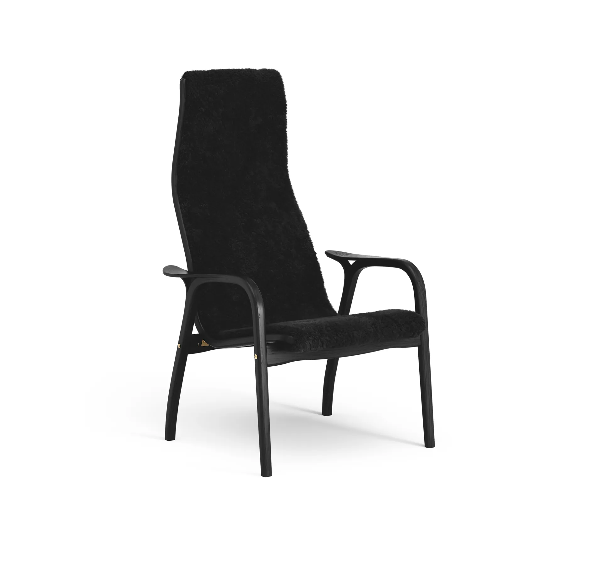 Poltrona Lamino, Pele de ovelha manchada de preto Swedese