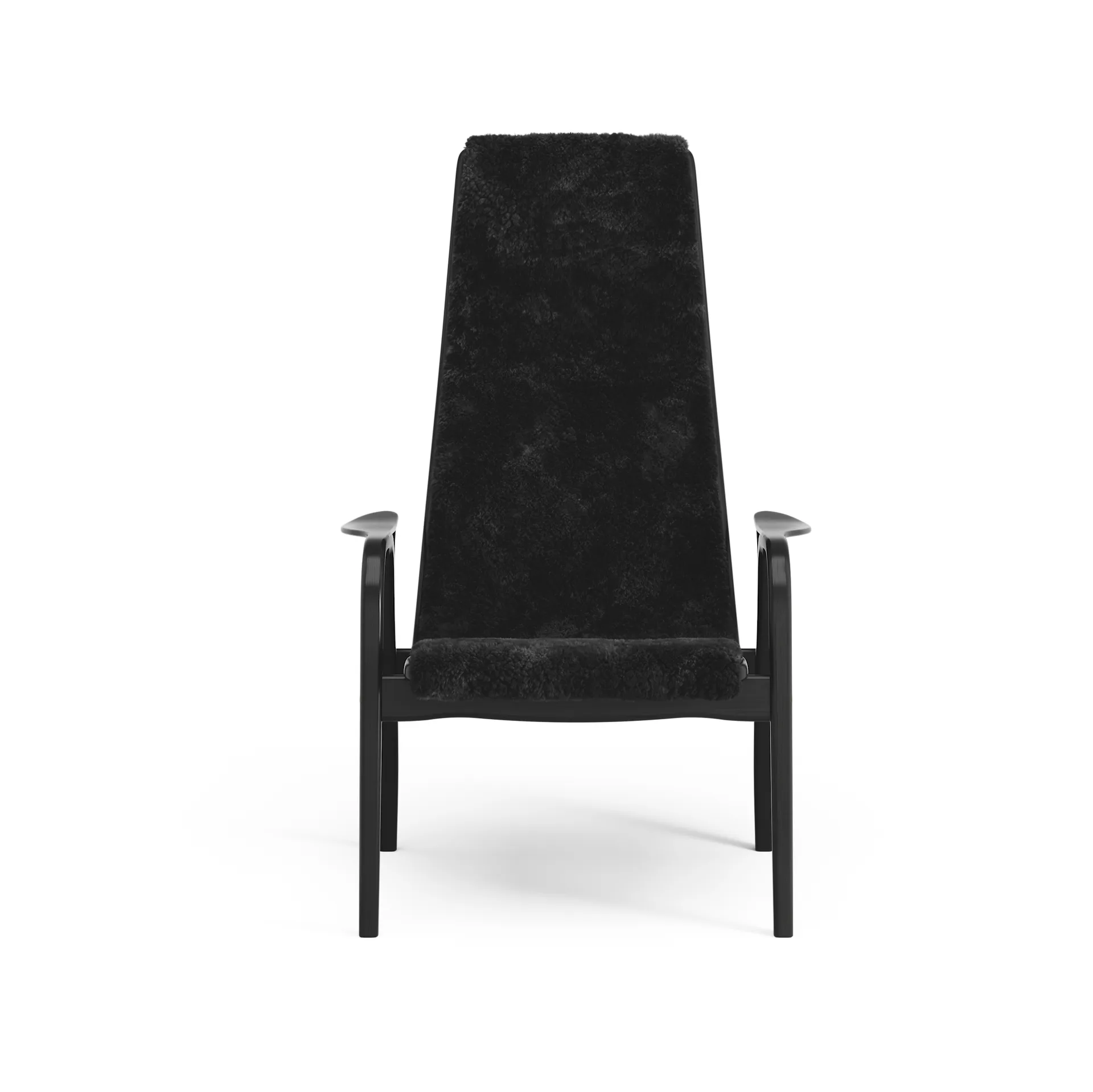 Poltrona Lamino, Pele de ovelha manchada de preto Swedese