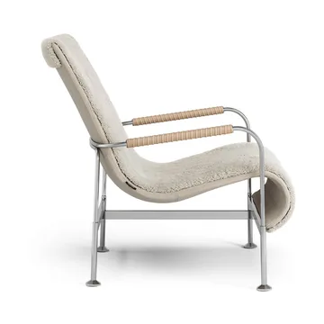 Poltrona Serpentine - Pele de carneiro Moonlight-cromado-Tärnsjö Nature - Swedese