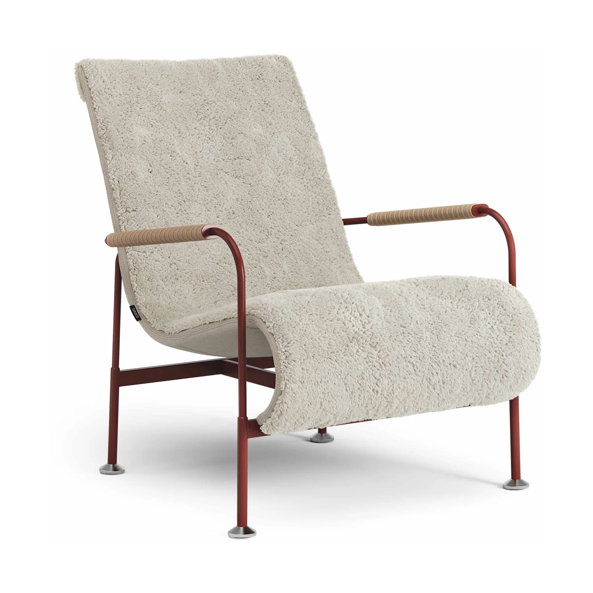 Poltrona Serpentine, Pele de carneiro Moonlight-vermelho-tärnsjö Nature Swedese