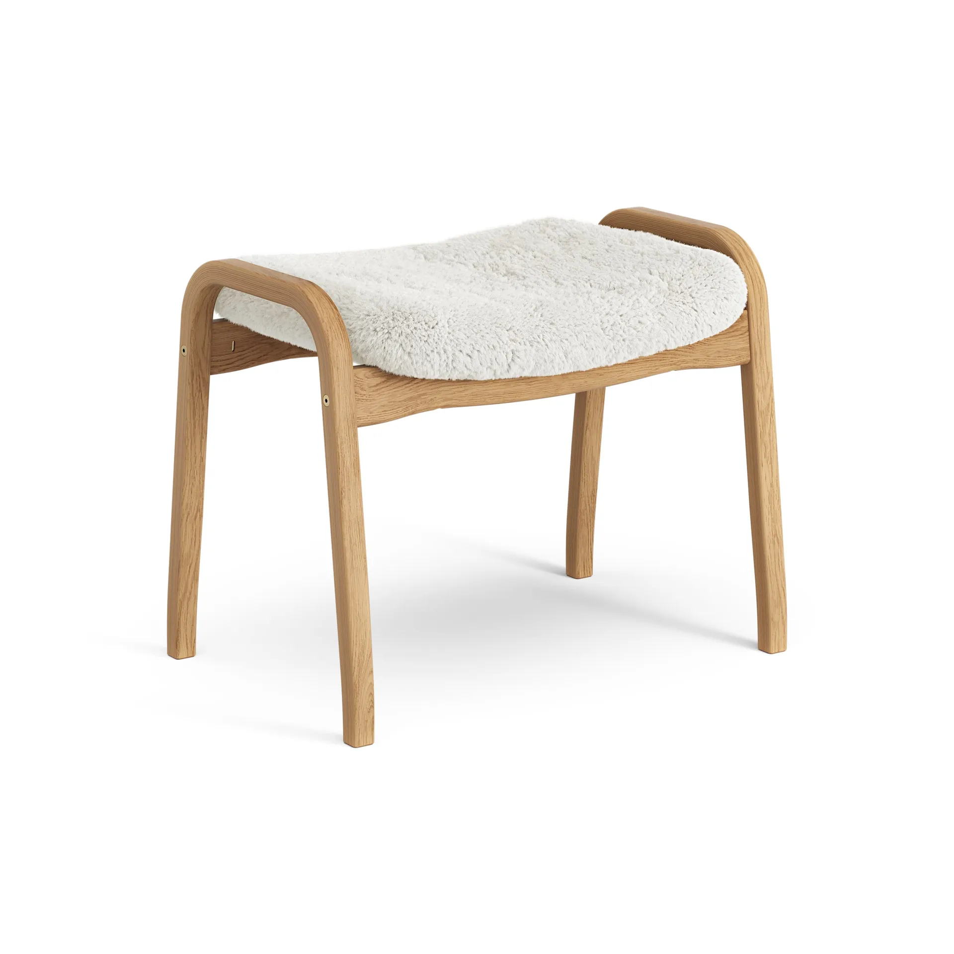 Repousa-pés carvalho envernizado/pele de ovelha Lamino, Off white (branco) Swedese
