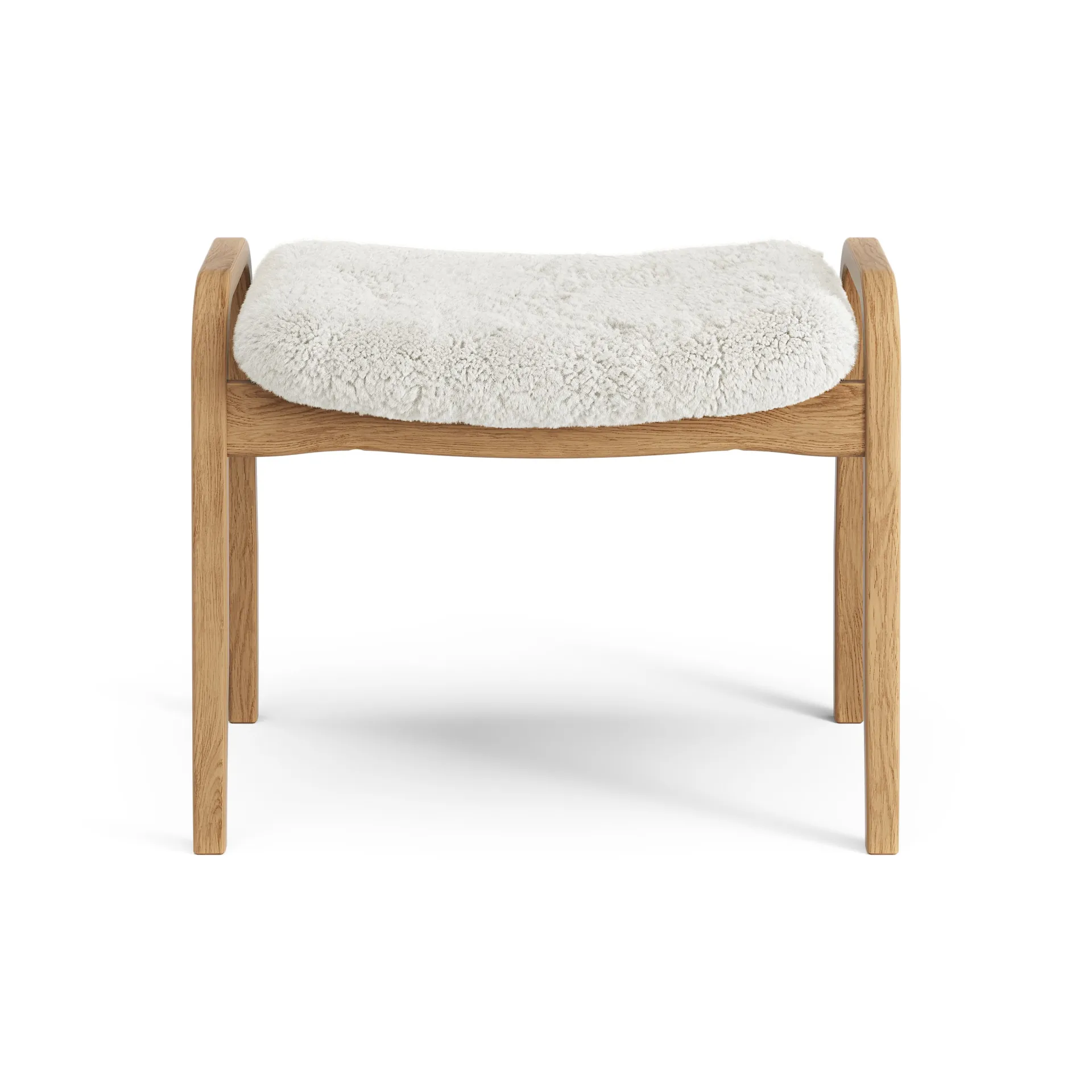 Repousa-pés carvalho envernizado/pele de ovelha Lamino, Off white (branco) Swedese