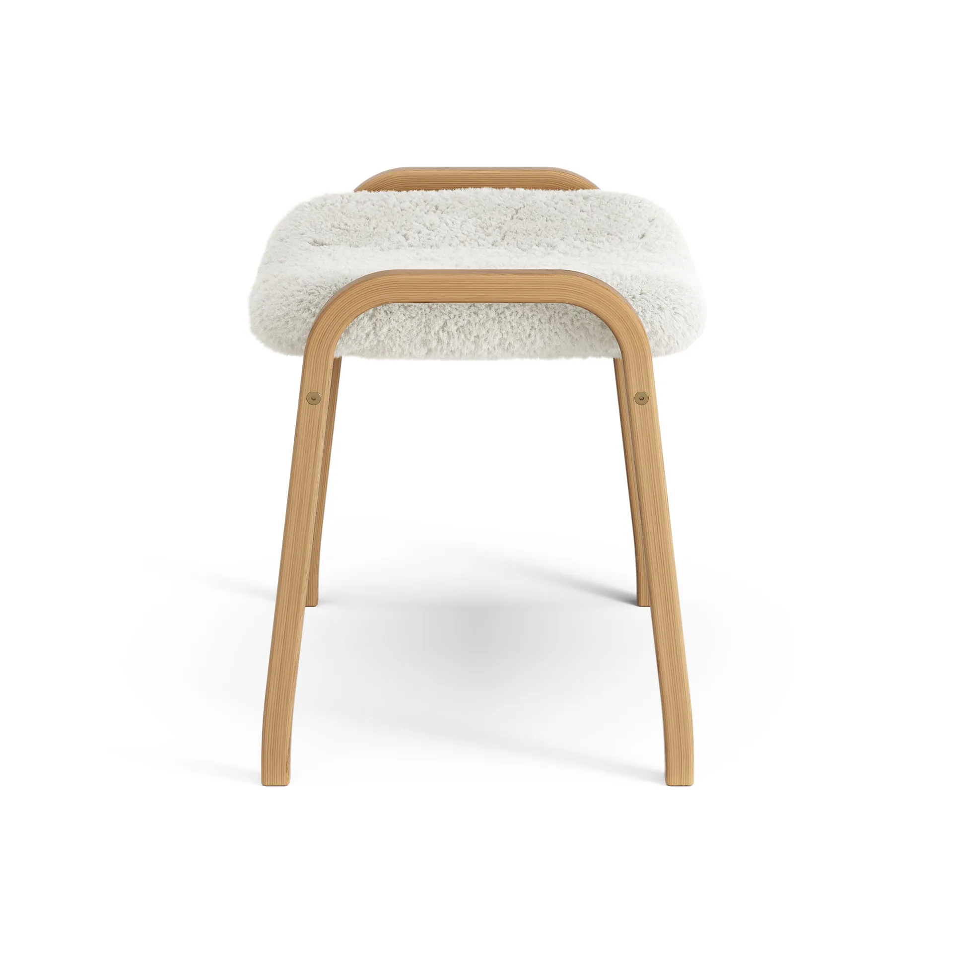 Repousa-pés carvalho envernizado/pele de ovelha Lamino, Off white (branco) Swedese