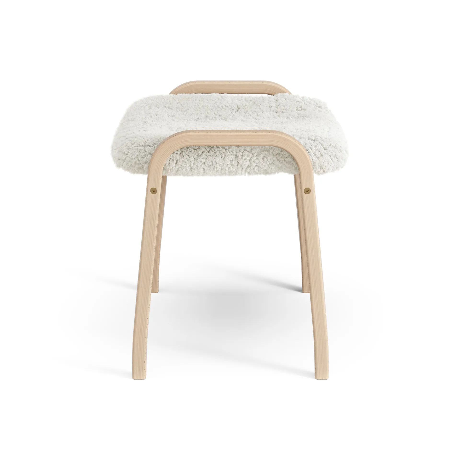 Repousa-pés de criança faia envernizada/pele de ovelha Lamini, Off white (branco) Swedese
