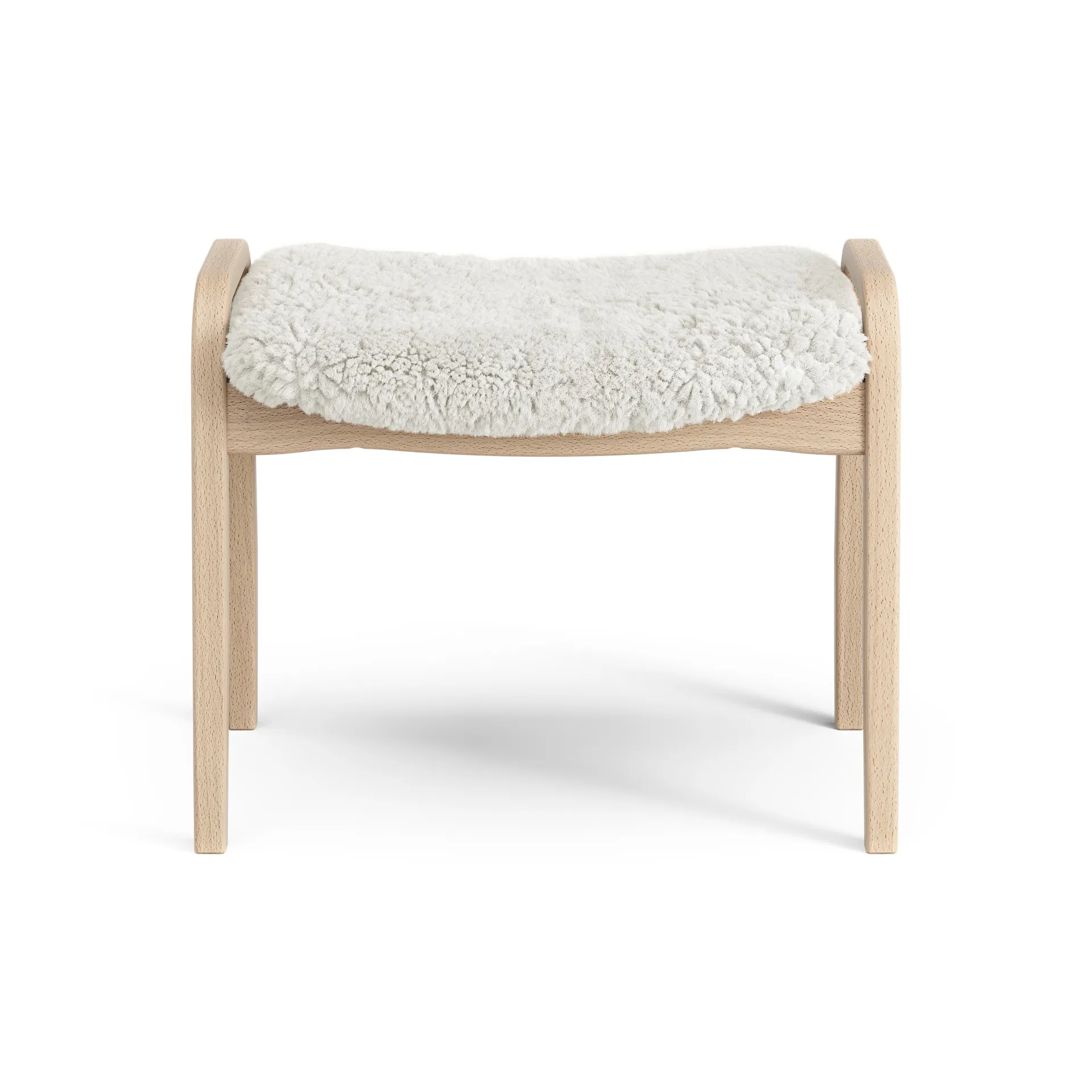 Repousa-pés de criança faia envernizada/pele de ovelha Lamini, Off white (branco) Swedese