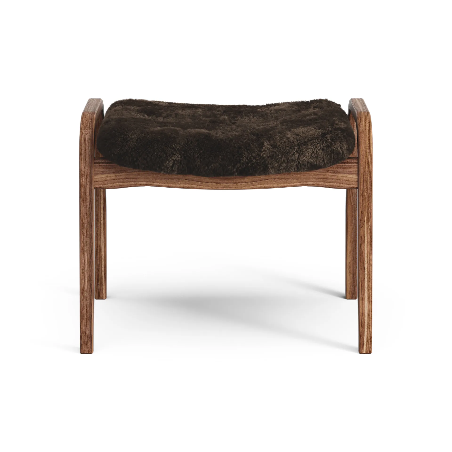 Repousa-pés nogueira envernizada/pele de ovelha Lamino, Espresso (castanho) Swedese