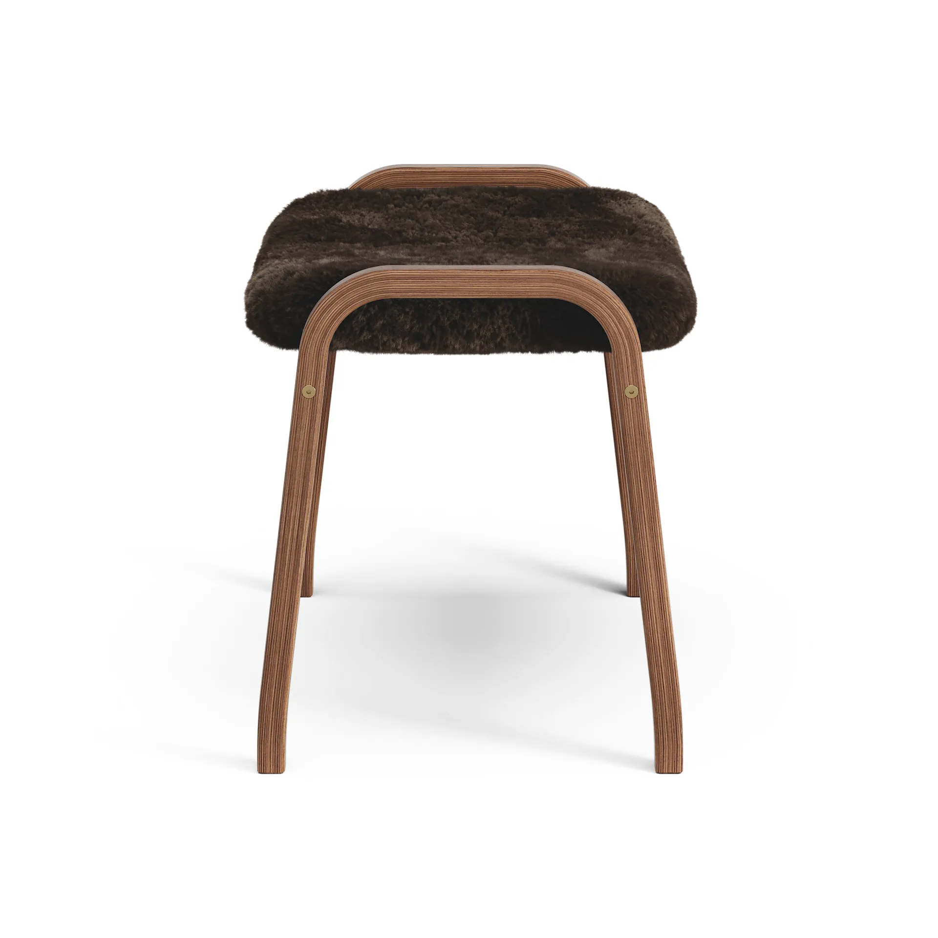 Repousa-pés nogueira envernizada/pele de ovelha Lamino, Espresso (castanho) Swedese