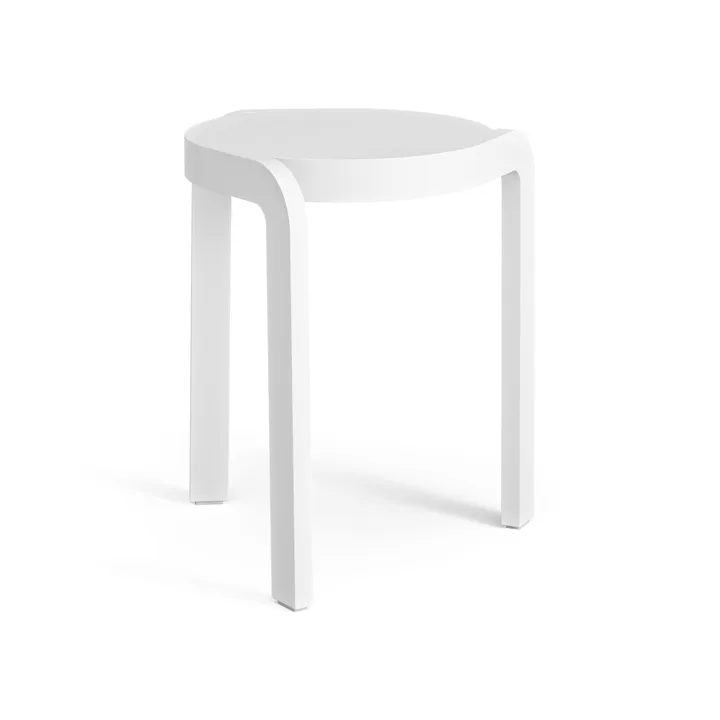 Spin banco redondo H44 cm - Freixo esmaltado branco, Ø32x44 cm - Swedese
