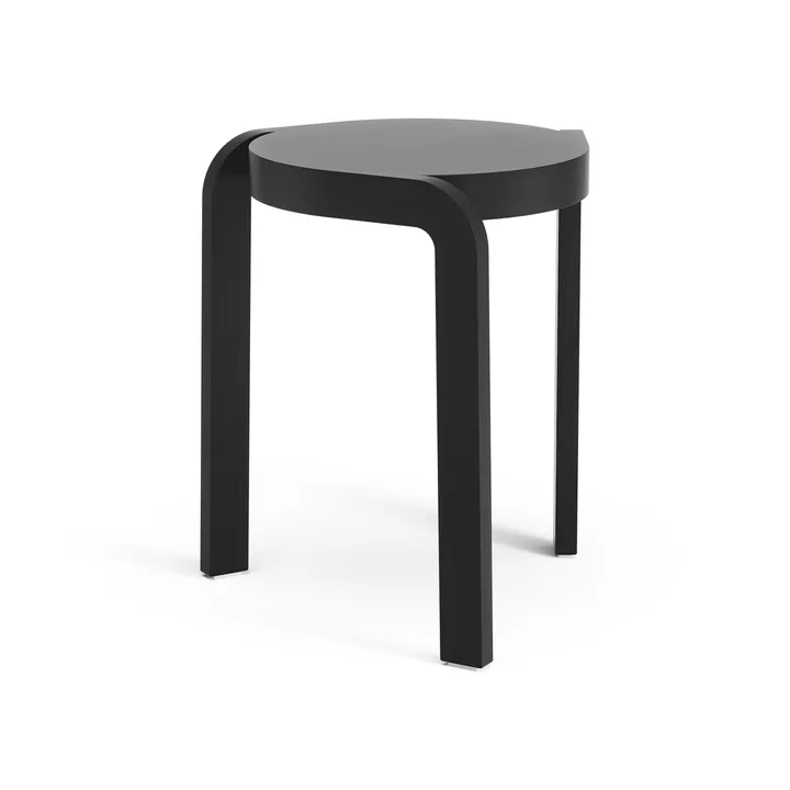 Spin banco redondo H44 cm - Freixo esmaltado preto, Ø32x44 cm - Swedese
