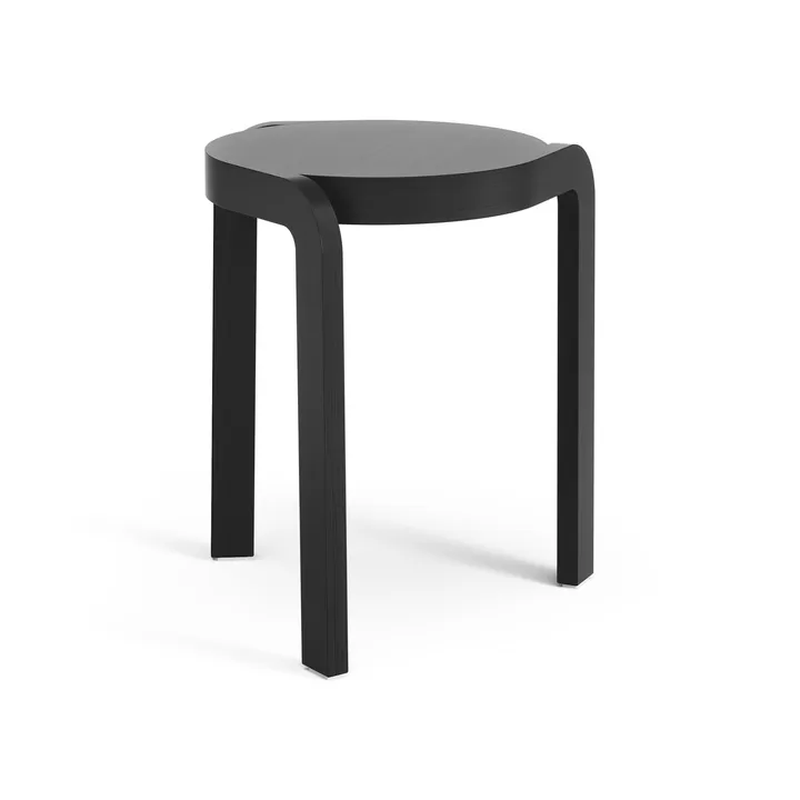 Spin banco redondo H44 cm - Freixo esmaltado preto, Ø32x44 cm - Swedese