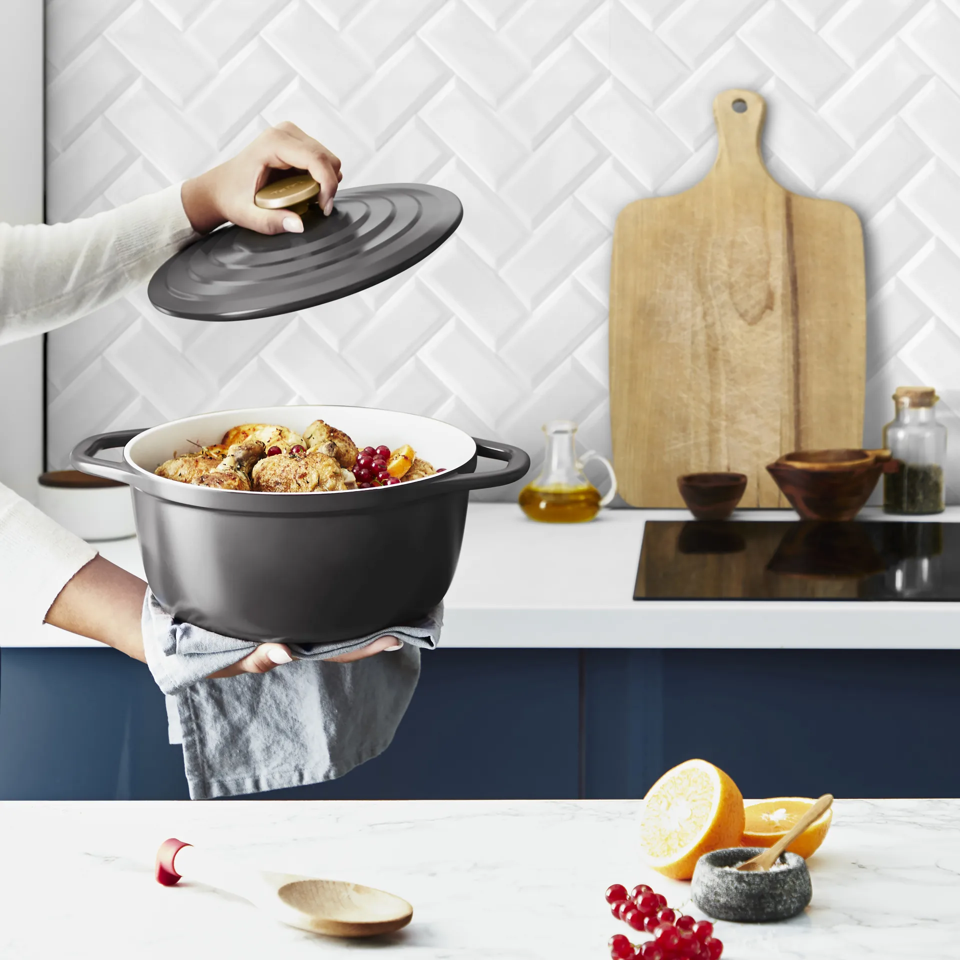 Air caçarola 4.7 l, Cinza Tefal