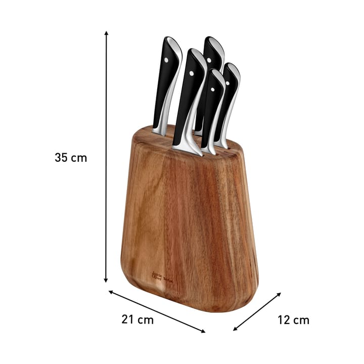 Conjunto de facas com bloco de faca Jamie Oliver , 6 peças Tefal